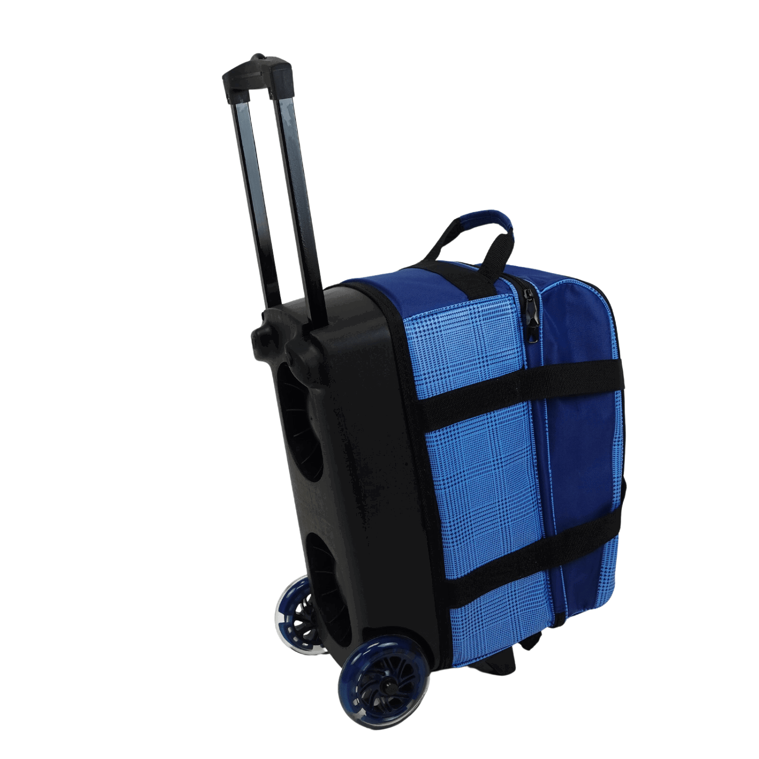 ELITE Deluxe Double Roller Bowling Bag - Navy Plaid Design for Easy Transport | Perfect for League Play & Tournaments | Durable & Stylish Bowling Accessory