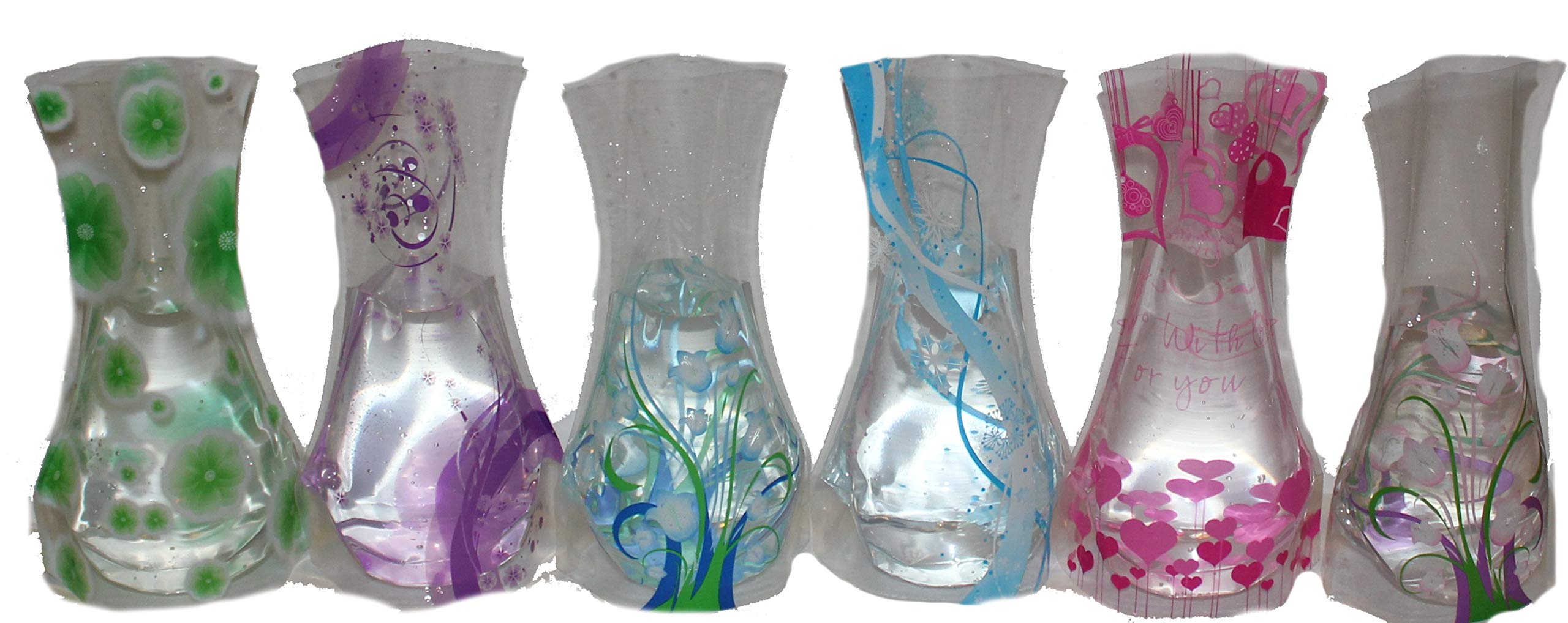 6-Piece Plastic Foldable Flower Vase Set - Portable & Space-Saving Home Decor for Table Centerpieces, Wedding Decorations & Party Arrangements