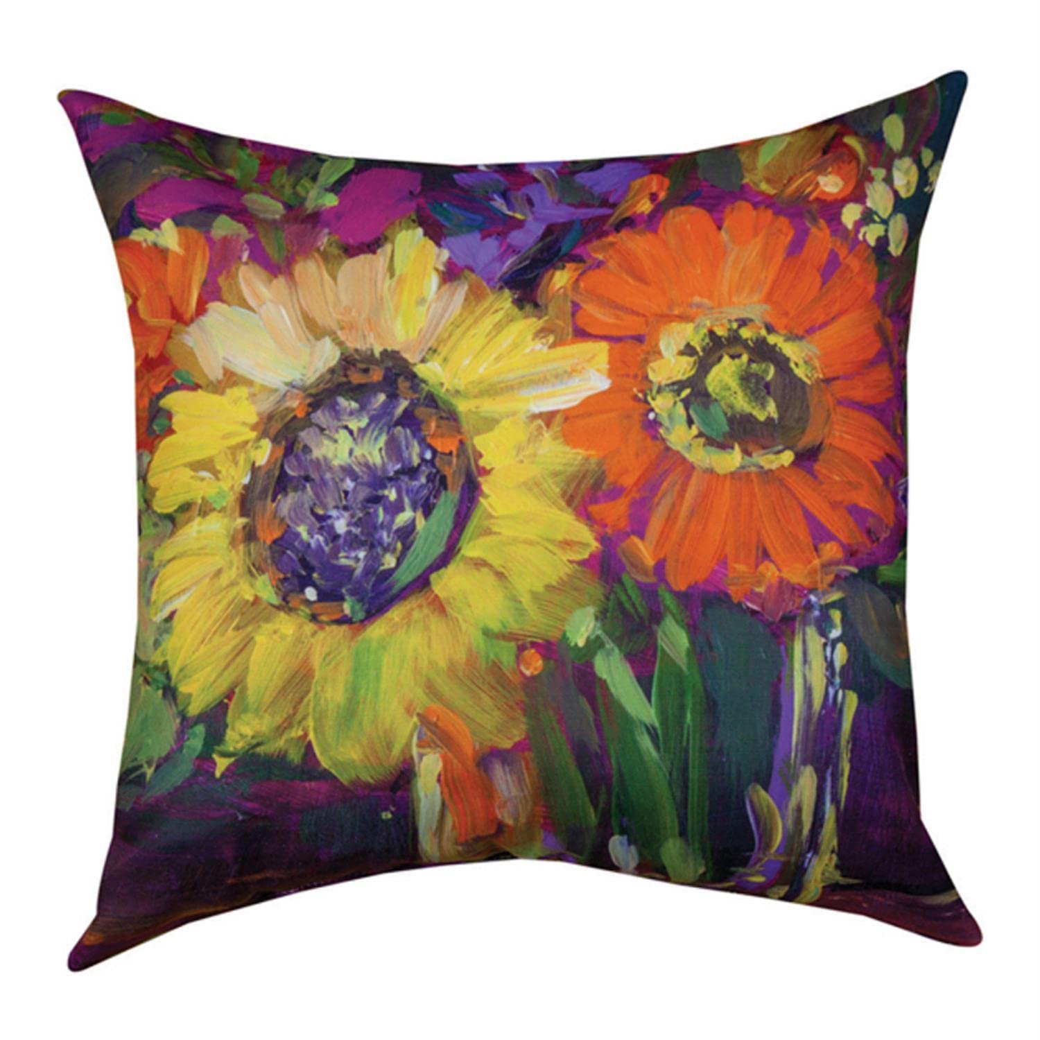 Floral Workshop Sunflower Polyester Fiber Decorative Pillow - Soft & Stylish Home Decor for Living Room, Bedroom, or Sofa