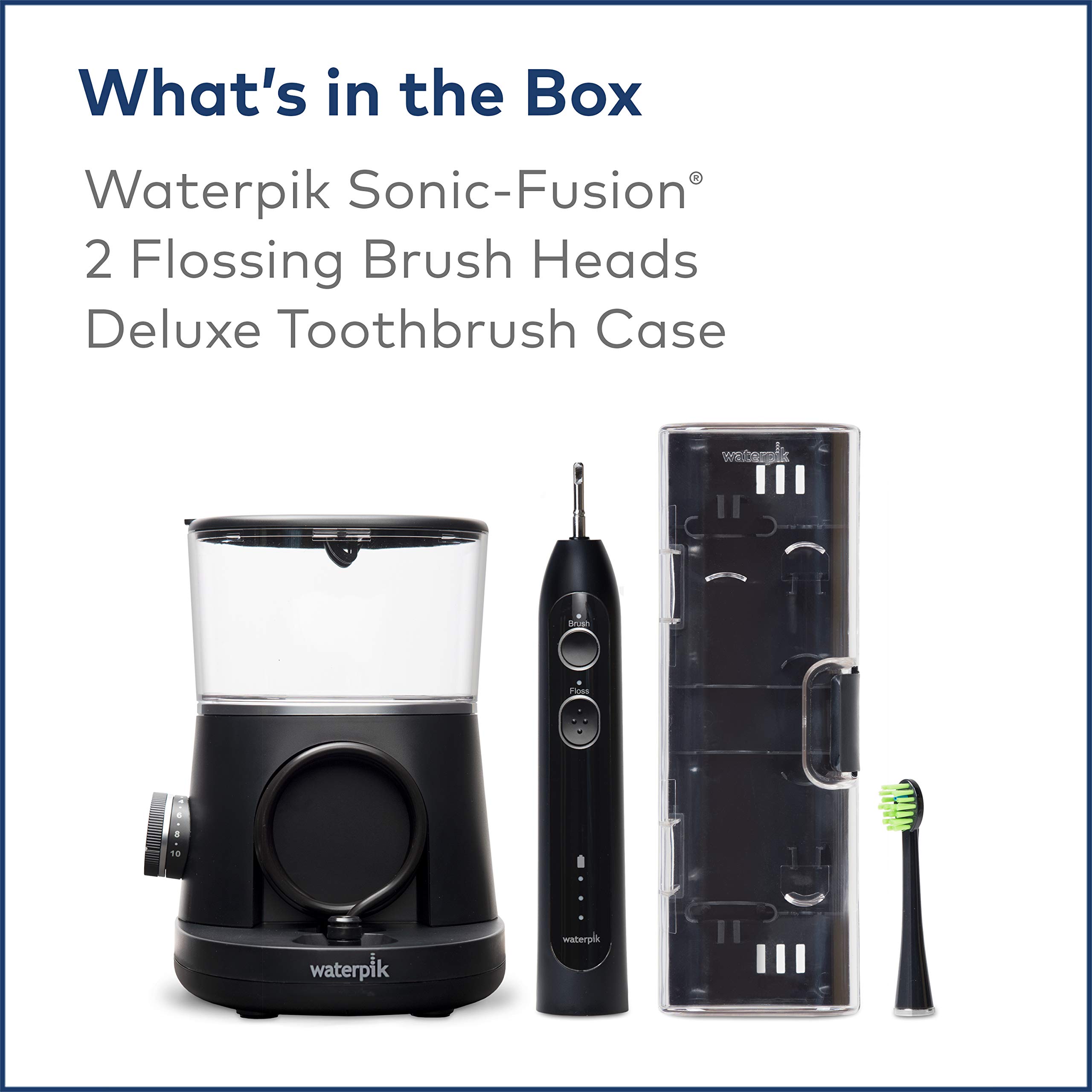 Waterpik Sonic-Fusion Electric Toothbrush with Flossing Technology - Black | Professional Dental Care for Home Use, Perfect for Travel & Daily Oral Hygiene Routine