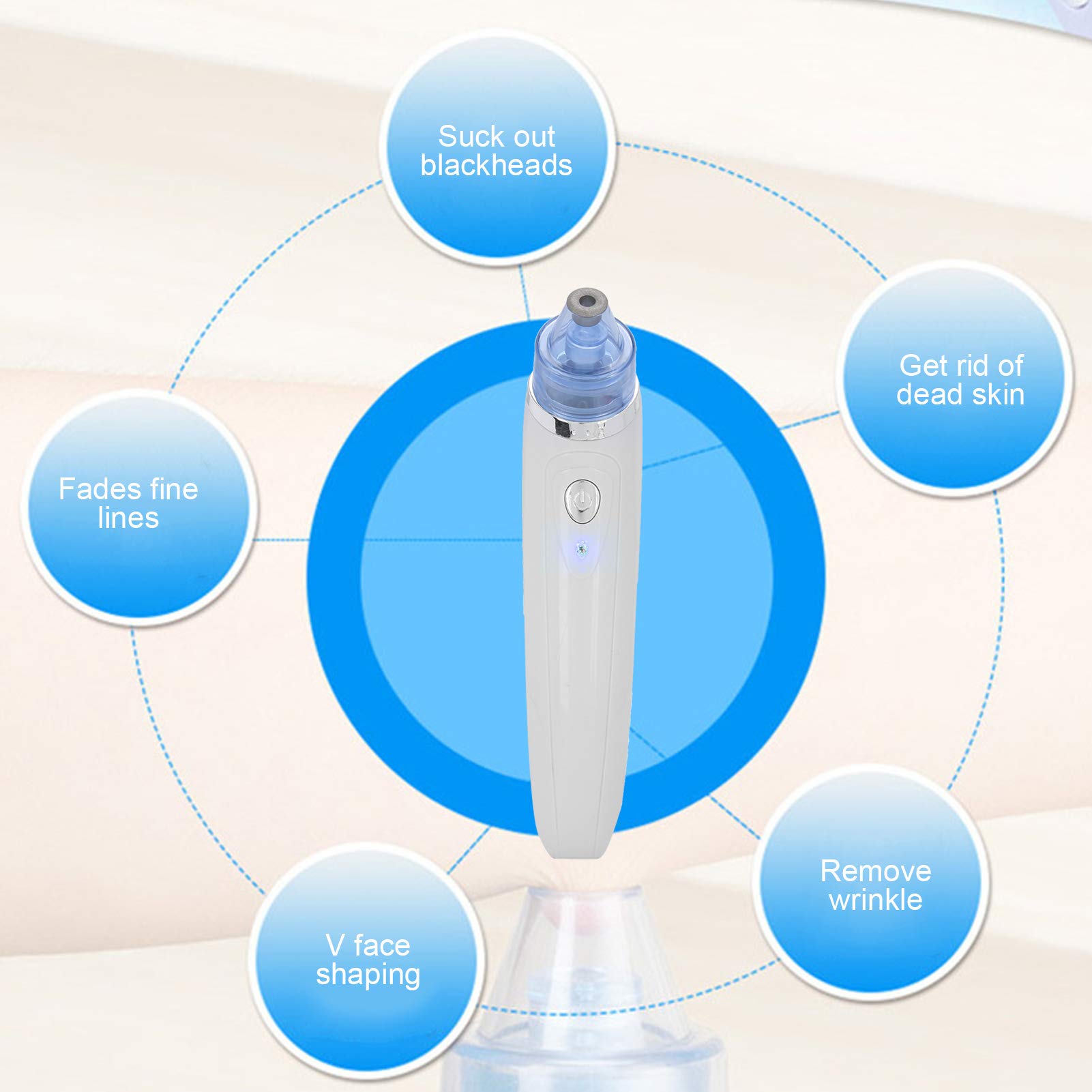 Blackhead Remover Vacuum Pore Cleanser - Professional Comedone Extractor with 3-Level Adjustable Suction & 4 Replaceable Probes | Perfect for Deep Facial Cleansing & At-Home Skincare Routine