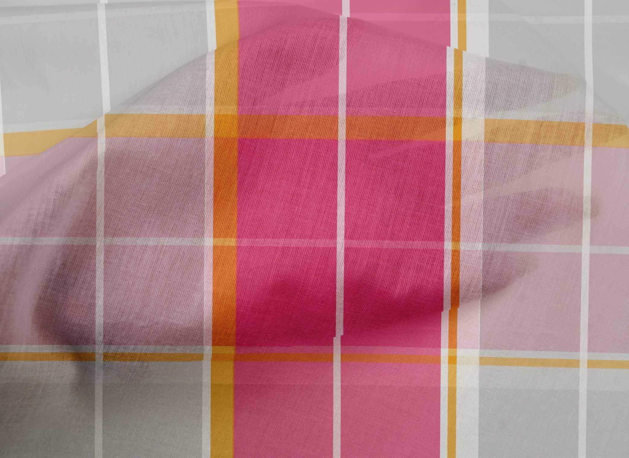 Premium 100% Cotton Poplin Fabric - Dark Pink Madras Check Dress Material, 42 Inches Wide by The Yard | Perfect for Summer Dresses, Skirts, and DIY Sewing Projects