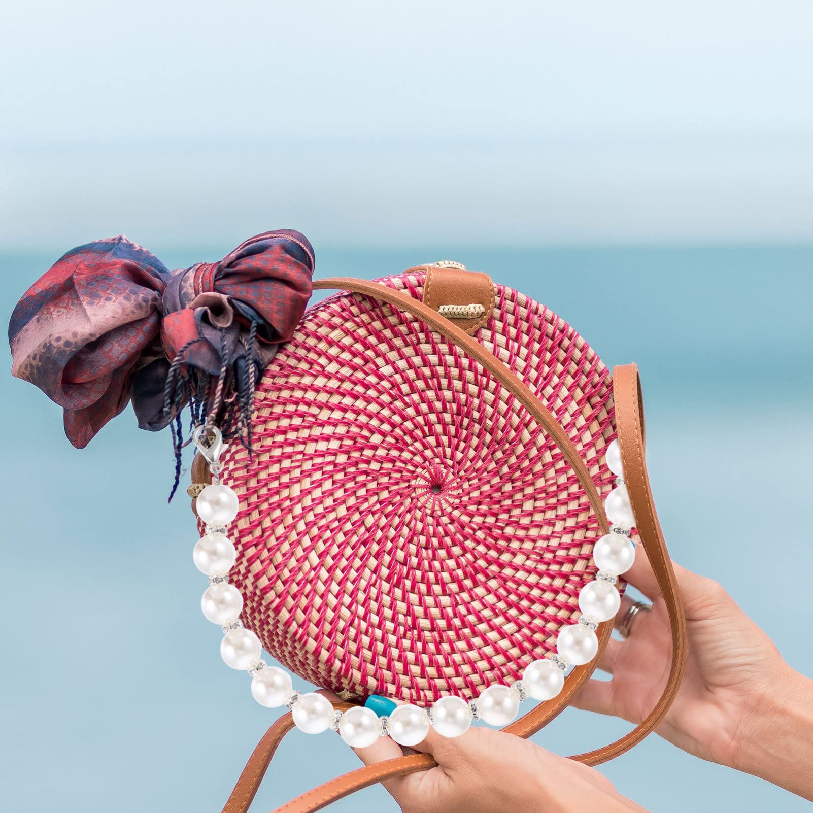 Pearl Purse Strap - Elegant Pearl Chain Bag Handle for DIY Handbag Accessories | Perfect for Evening Bags, Clutches & Crossbody Purse Styling