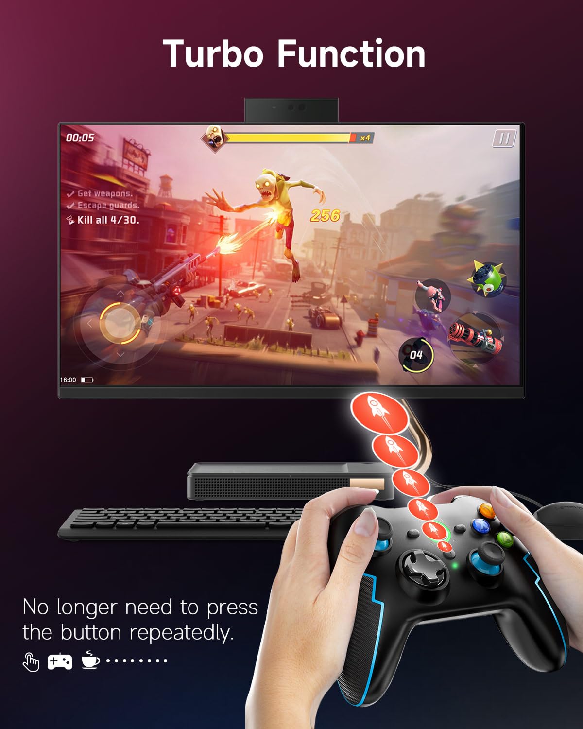 EasySMX 9013PRO Wireless Rechargeable Game Controller for PC, PS3, Switch Pro, Android/iOS Phones, Android TV Box & Tesla - Black & Blue - Perfect for Gaming, Streaming & Tesla Arcade