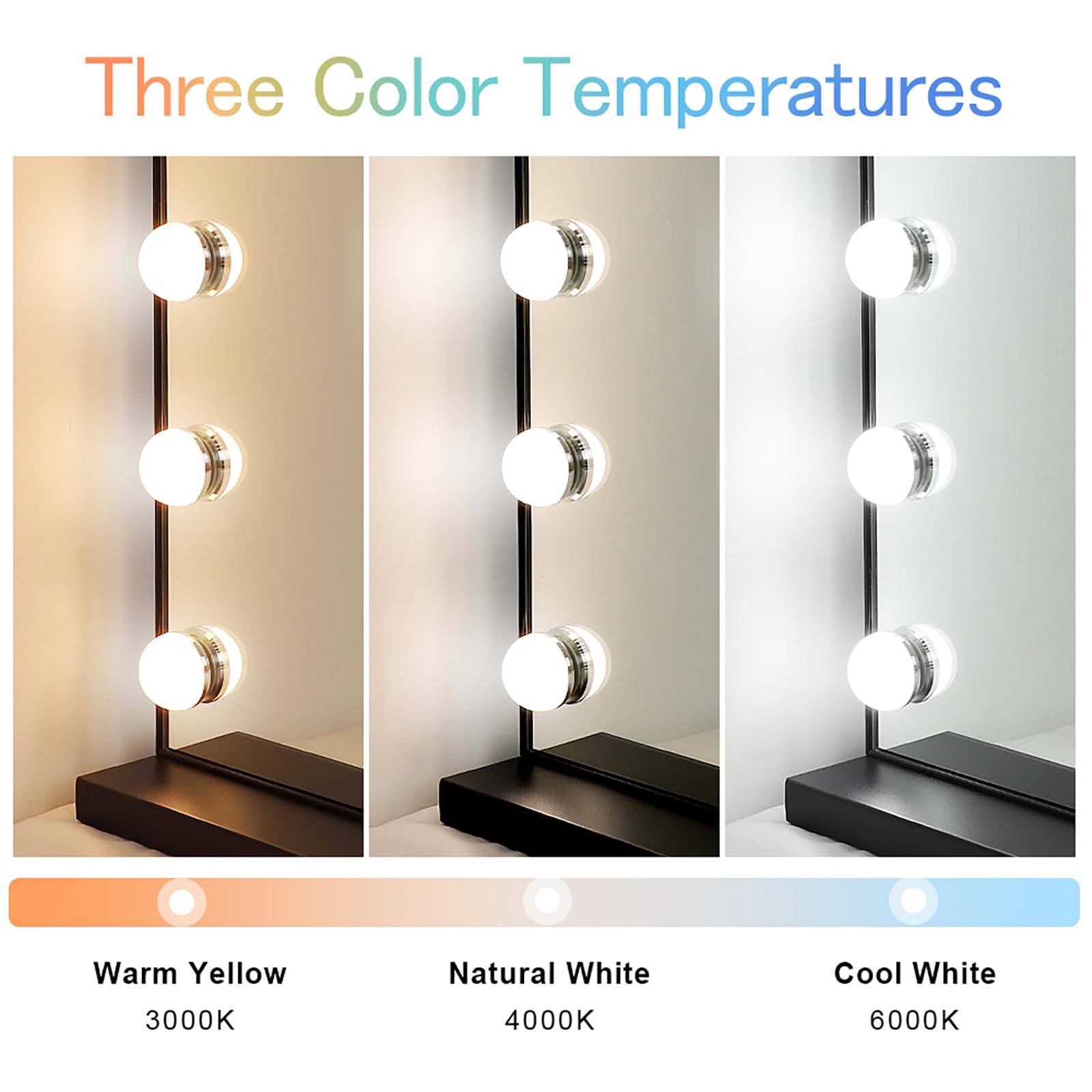 Depuley 23-Inch Hollywood Vanity Mirror with Lights - 15 Dimmable LED Bulbs, Smart Touch Switch, Large Makeup Mirror for Dressing Table, Bedroom, Bathroom - Perfect for Makeup Application, Skincare Routine & Home Decor (Black)