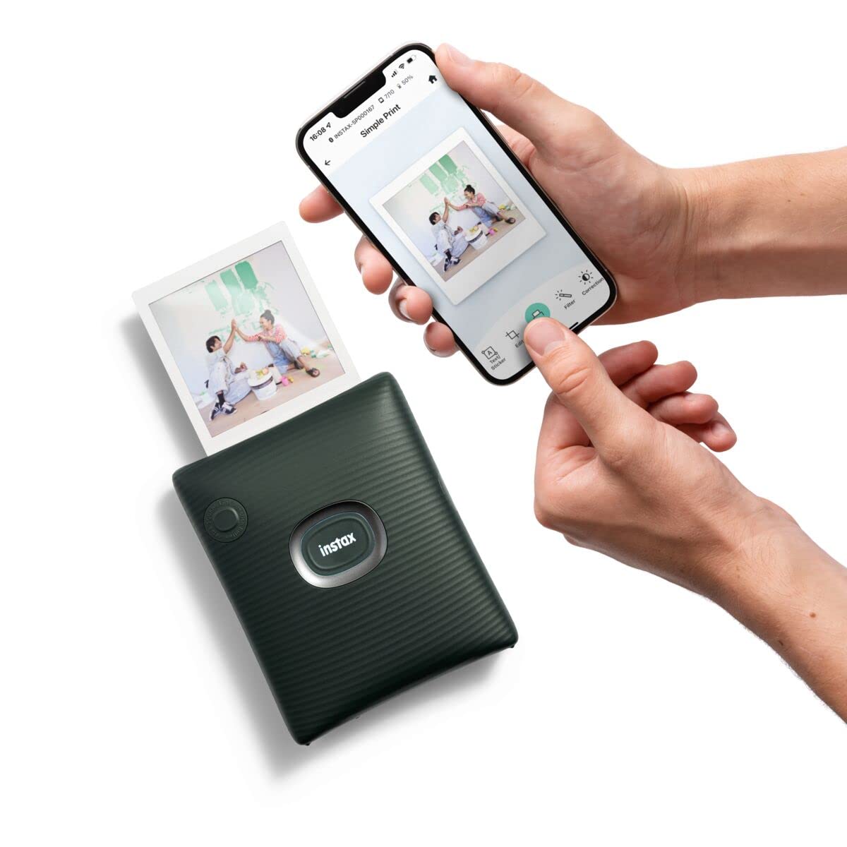 Instax Square Link Smartphone Photo Printer - Print Photos from Phone in Midnight Green | Perfect for Travel, Parties & DIY Scrapbooking