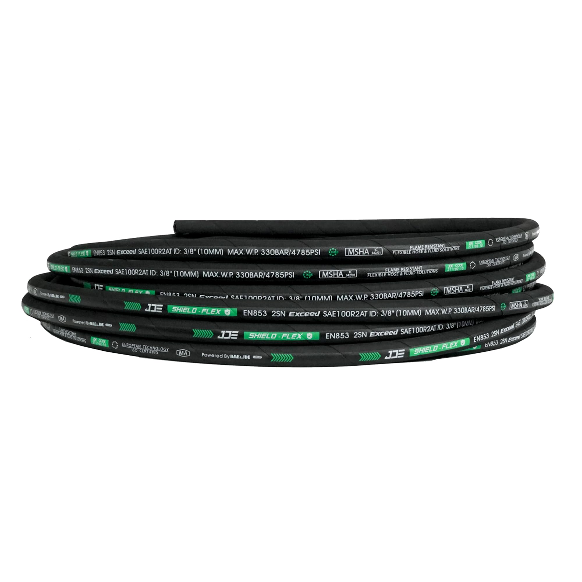 Haichy 1/4 in x 100 ft Hydraulic Hose - 5800 PSI High-Pressure Rubber Hose with 2-Layer Steel Wire Braid, Oil-Resistant & Flexible for Industrial, Agricultural, and Construction Equipment