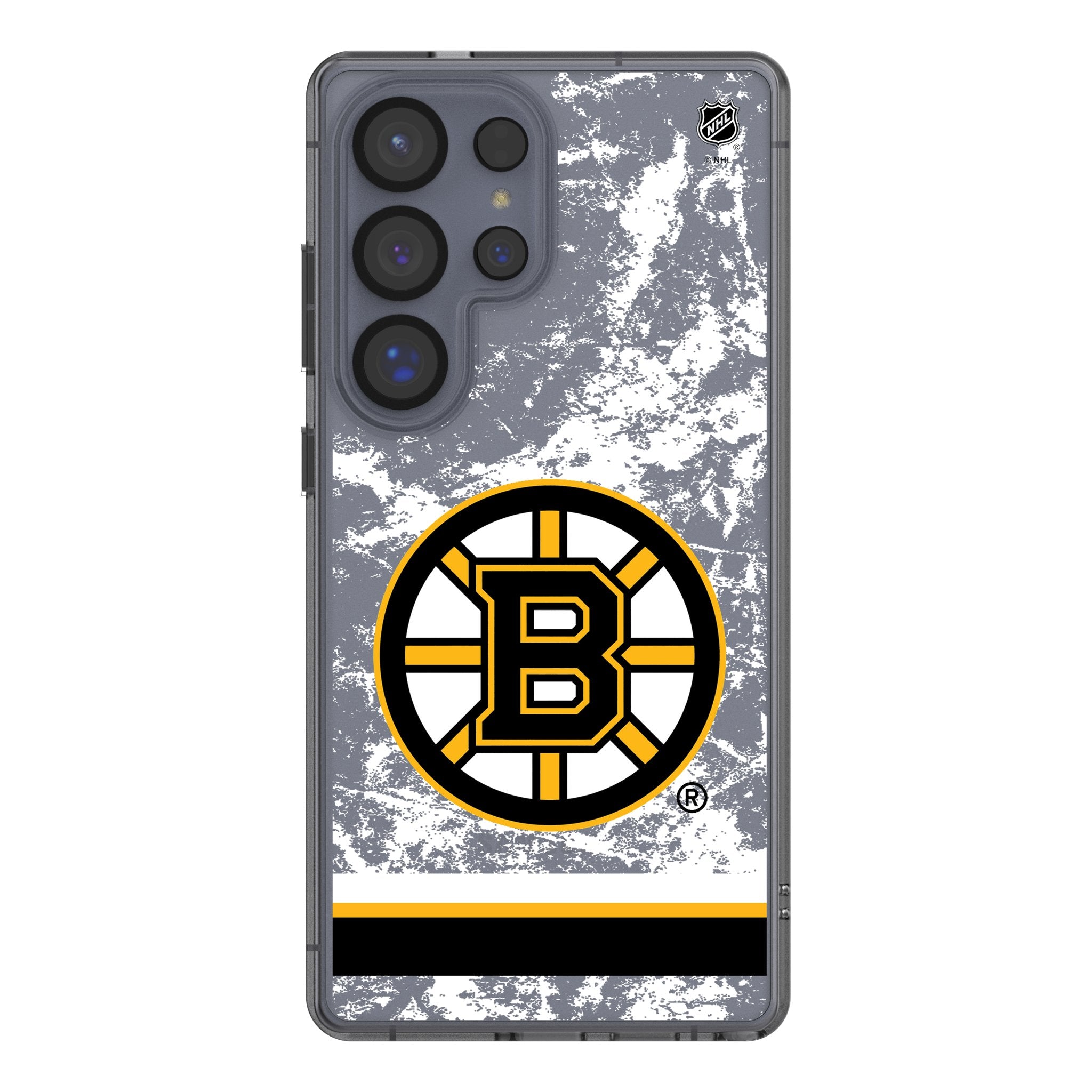 Boston Bruins Ice Stripe Clear Protective Phone Case for Samsung Galaxy S21/S22/S23 - Durable Slim Design for Hockey Fans & Game Day Support