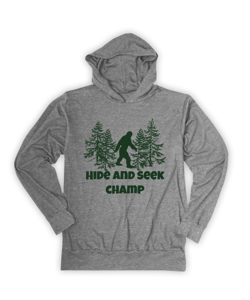 Hide & Seek Champ (Sasquatch) Lightweight Hoodie - Breathable Pullover for Outdoor Adventures & Casual Wear
