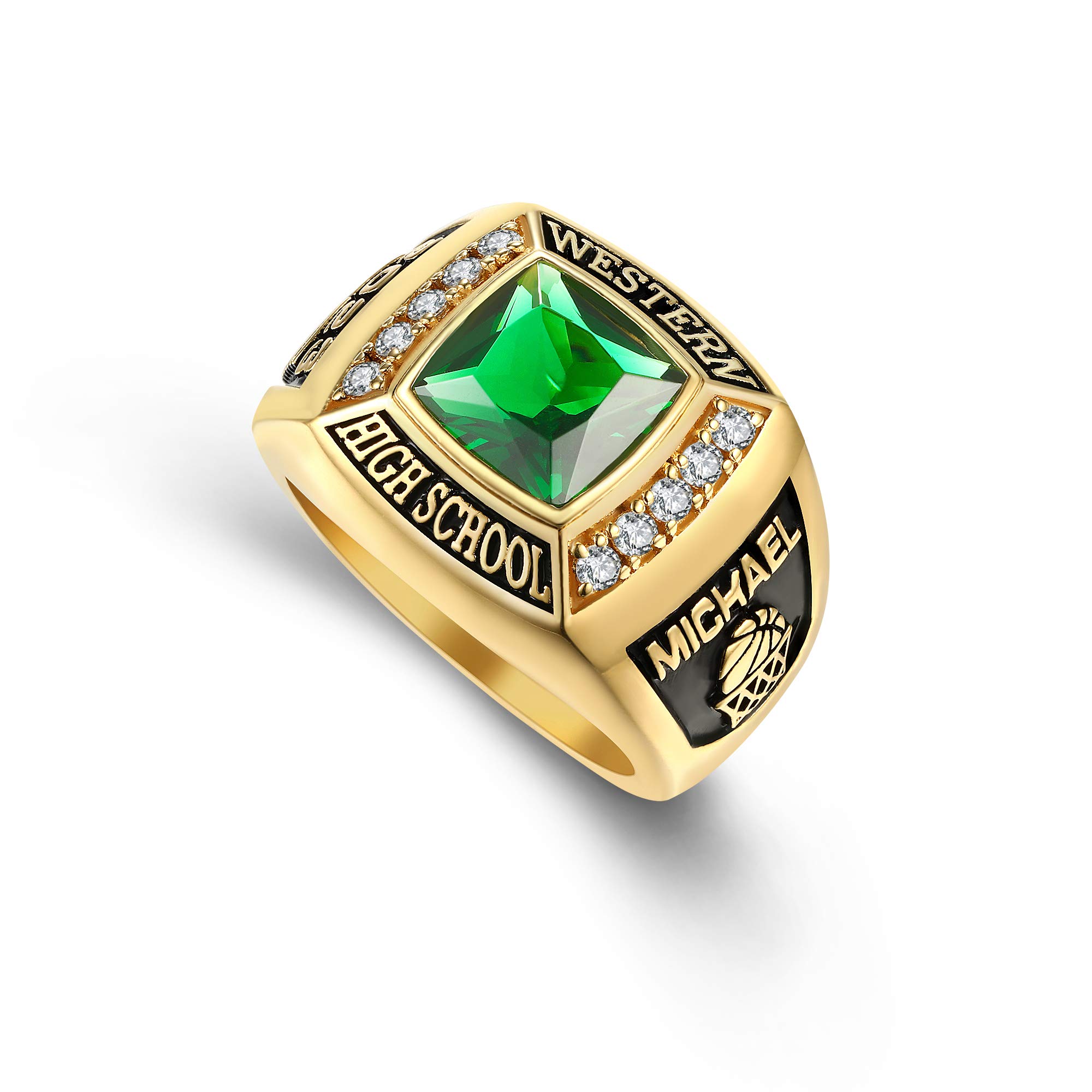 Premium Class Ring for Men – Authentic 925 Sterling Silver or 10KT Gold Customized High School & College Graduation Ring – Personalized Engraving – Perfect Graduation Gift for Him – Ideal for Commencement Ceremonies, Alumni Events & Special Occasions
