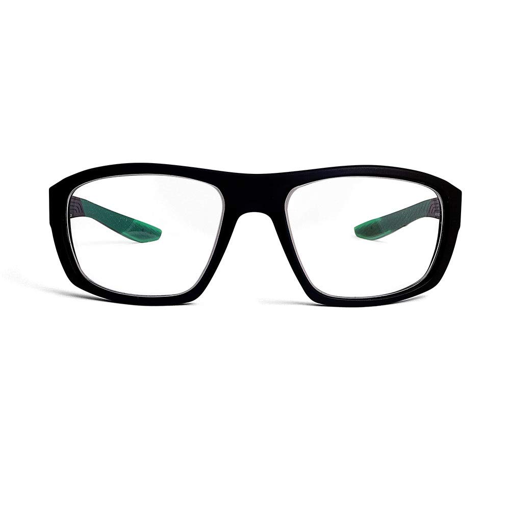 Brazen Boost Plano Leaded Glasses - Matte Dark Obsidian .75mm Radiation Protection Eyewear with SF-6 Schott Glass Lenses | X-Ray & Dental Safety Glasses for Medical Professionals & Radiology Technicians