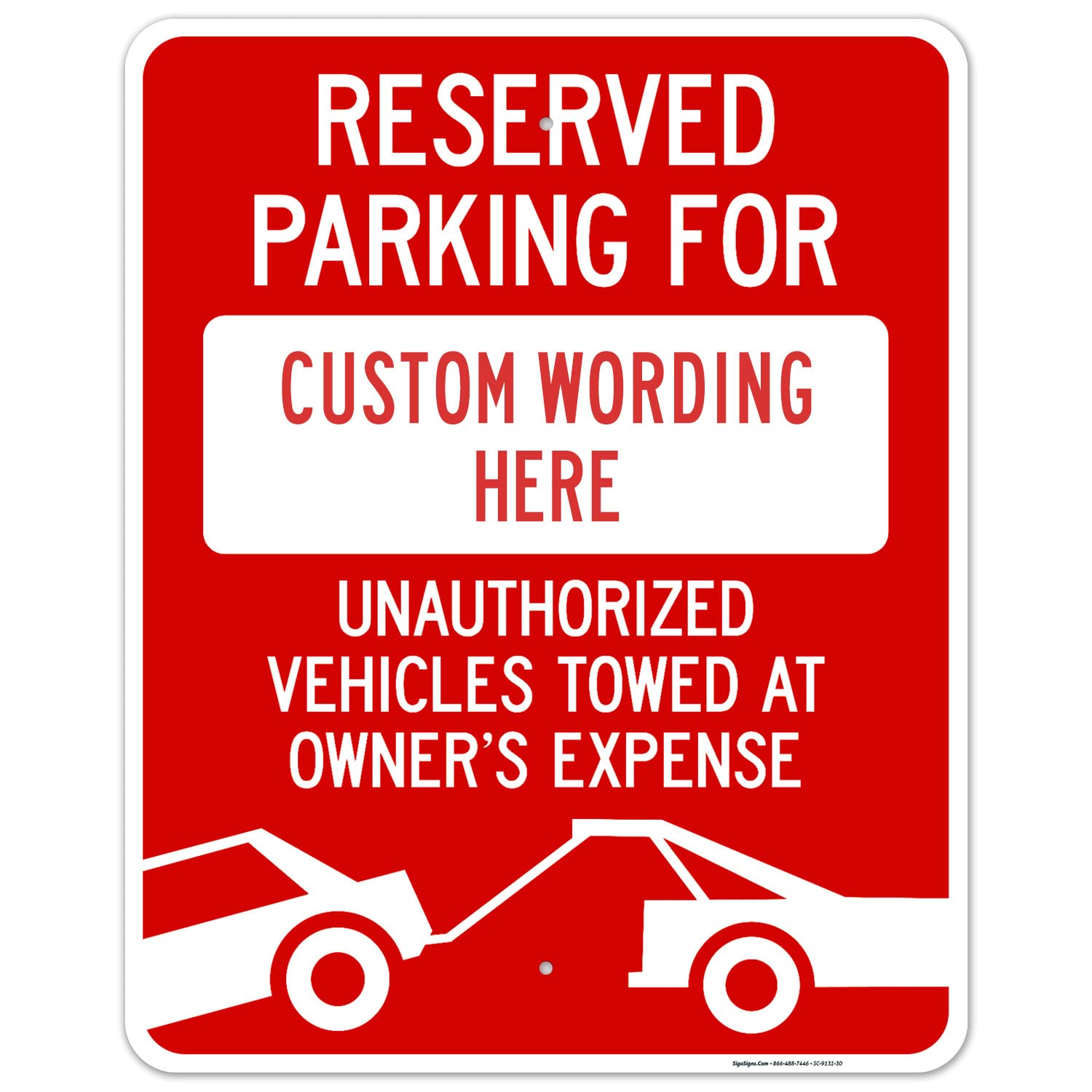 Custom Reserved Parking Sign - 24x30 Inches Rust-Free .063 Aluminum - Fade-Resistant Indoor/Outdoor Sign - Made in USA - Perfect for Driveways, Garages & Business Parking Spaces