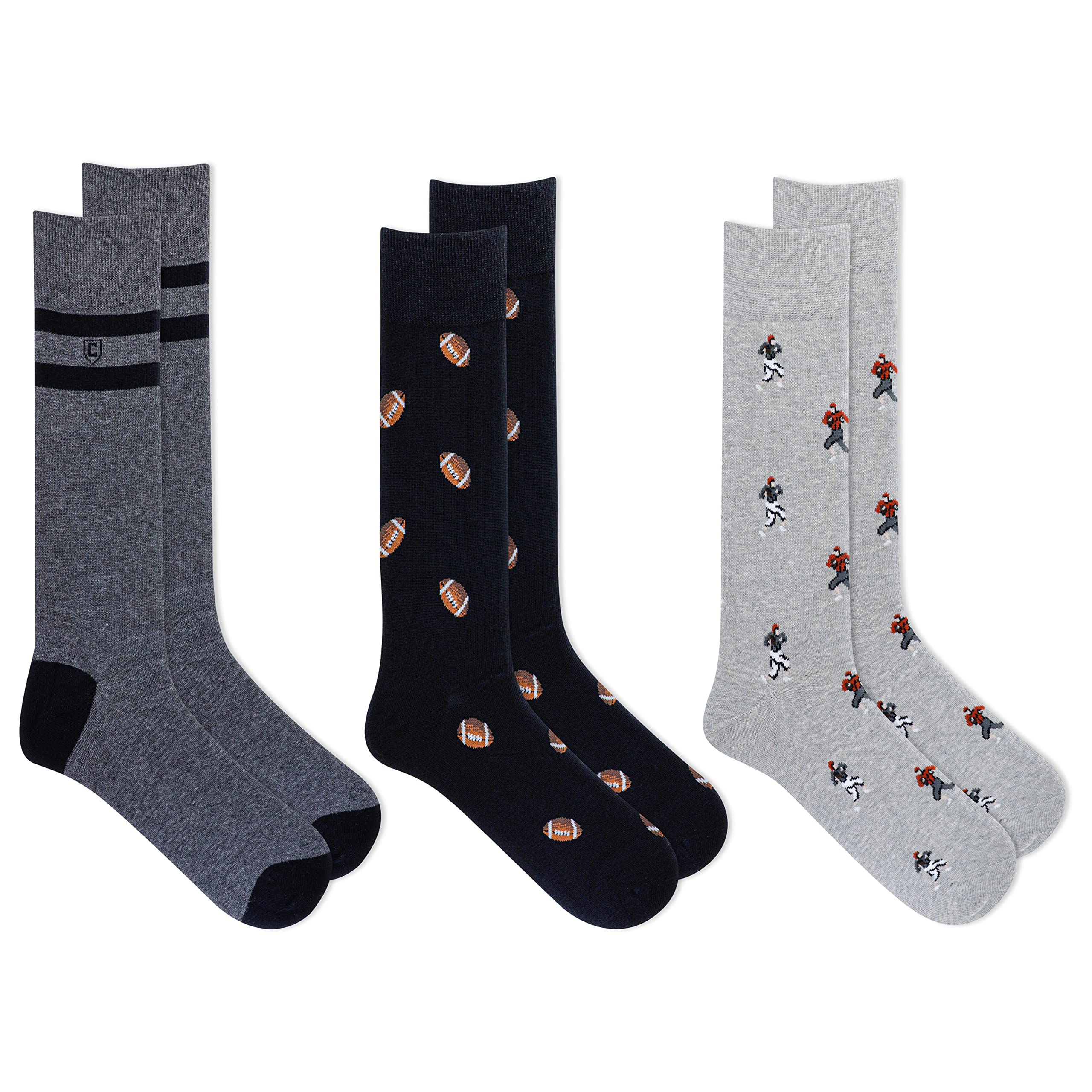 Chaps Men's Casual Fashion Cushioned Crew Socks - 3 Pair Pack - Breathable Stretch Blend Cotton Socks for Work, Gym & Everyday Wear