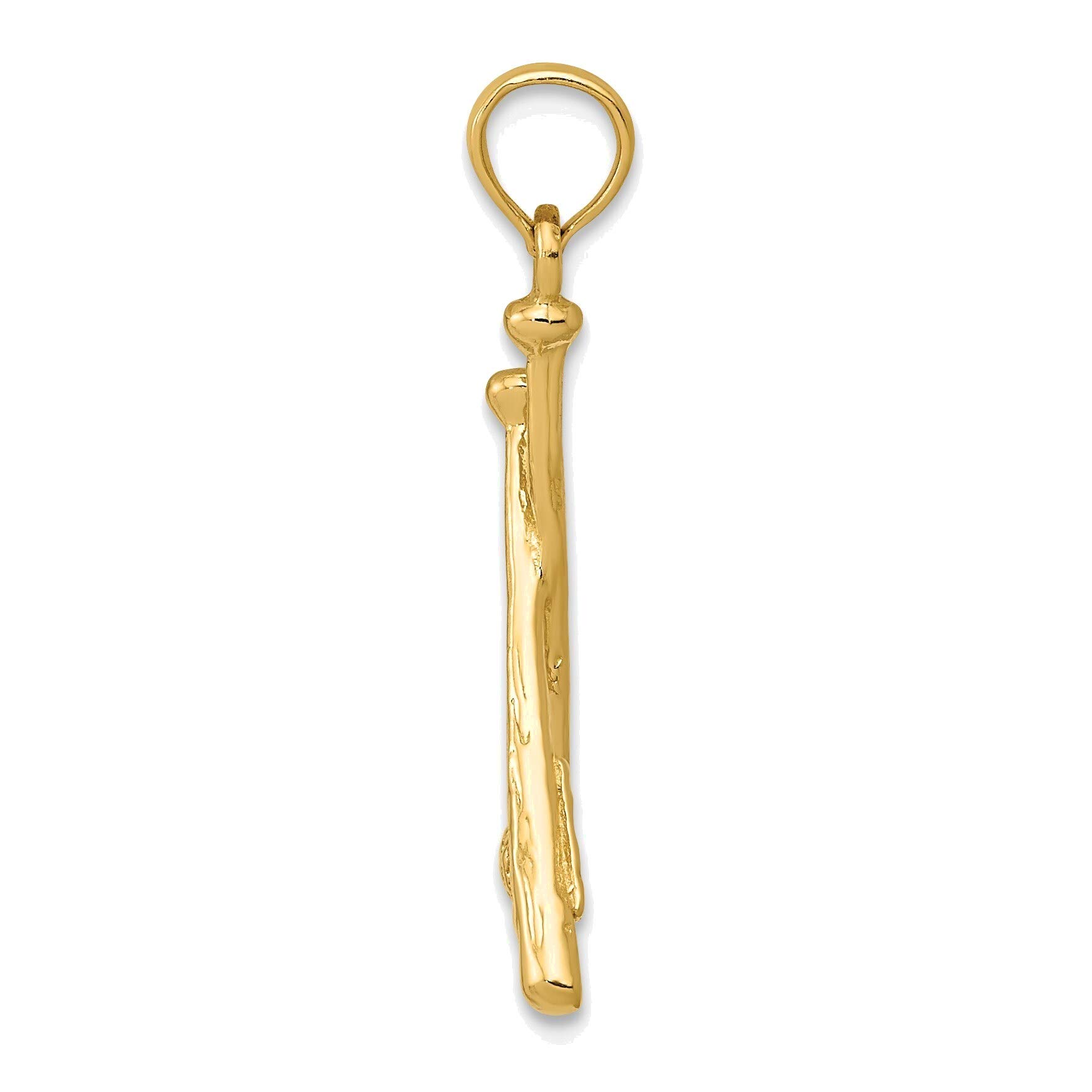 14K Yellow Gold Bats and Baseball Pendant - Elegant Open-Back Design for Men & Women | Perfect Gift for Baseball Fans, Jewelry for Sports Enthusiasts