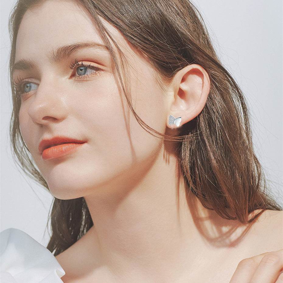 Butterfly Copper Plated Stud Earrings for Women - Elegant Dainty Jewelry Gift for Her - Perfect for Everyday Wear, Parties & Special Occasions
