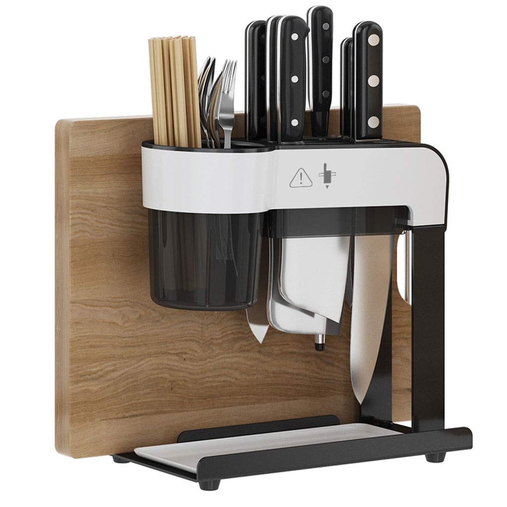 Premium Stainless Steel Knife Block Set with Vertical Holder - Includes Knives, Chopsticks & Cutting Board for Kitchen Countertop | Durable & Stylish (Color: 201) | Perfect for Home Chefs & Professional Kitchens
