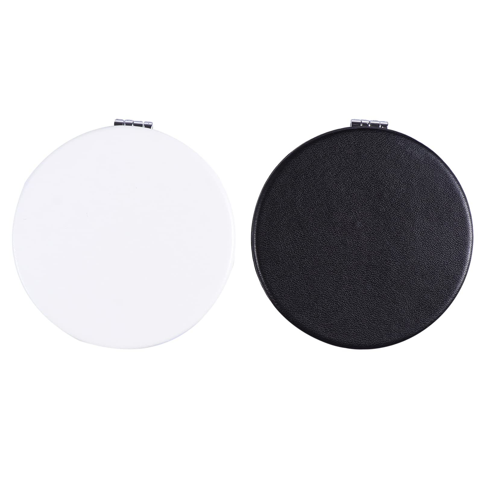 LALAFINA 2-Pack Round Portable Makeup Mirror - Double Sided Compact Mirror for Travel, Purse & Handbag | Foldable Cosmetic Mirror for Outdoor & Home Use | Small Round Mirror for Touch-Ups On The Go