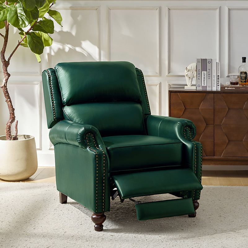 Mid Century Modern Genuine Leather Recliner Chair - Consuela Handcrafted Lounge Chair for Living Room, Office & Home Theater
