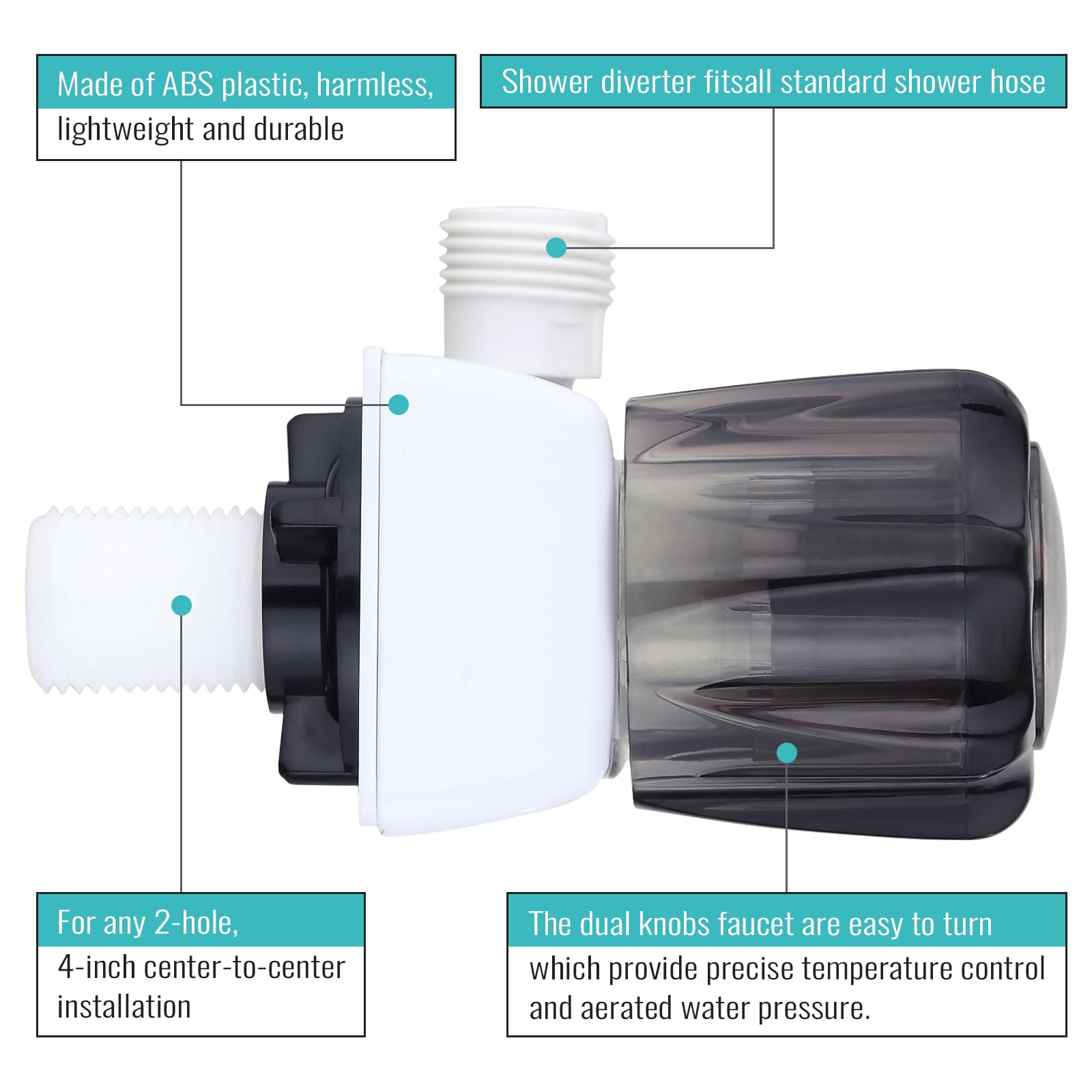 RV Shower Faucet Replacement - Camper Shower Mixing Valve with Diverter for RV, Travel Trailer & Motorhome - Durable Bathroom Shower Control for Camping & Road Trips