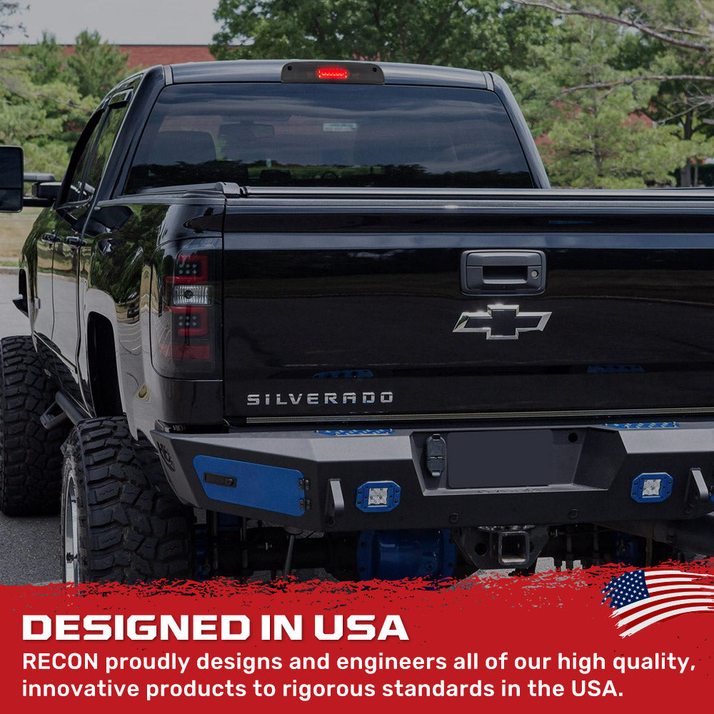 High Power Red CREE XML LED 3rd Brake Light with White LED Cargo Lights for GMC Sierra & Chevy Silverado 3rd Gen 2014-2019 2500/3500 - Smoked Lens - Enhanced Visibility & Safety for Night Driving & Heavy-Duty Towing