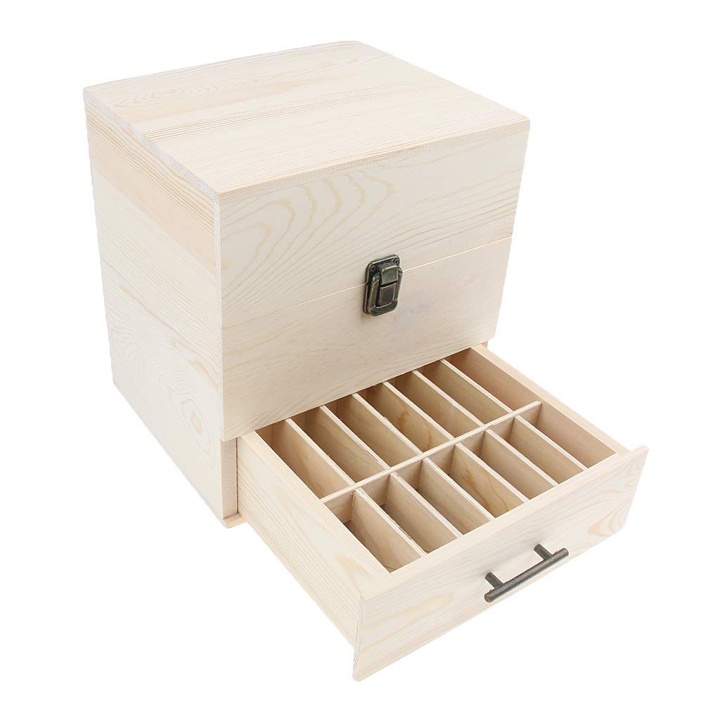 59-Slot Wooden Essential Oil Storage Box - Aromatherapy Display Case & Organizer for Essential Oils, Perfect for Home Spa, Massage Therapy, and Yoga Studio Use