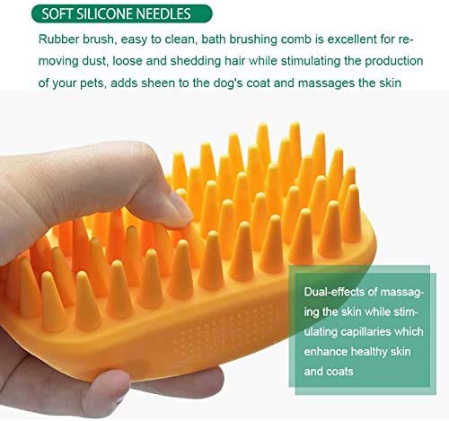 Premium Pet Silicone Shampoo Brush for Dogs & Cats - Gentle Massage & Hair Care for Long/Short Hair Pets - Bathing, Grooming & Shedding Control - Perfect for Medium & Large Breeds (Green) - Ideal for Bath Time, Spa Days & Home Grooming Sessions