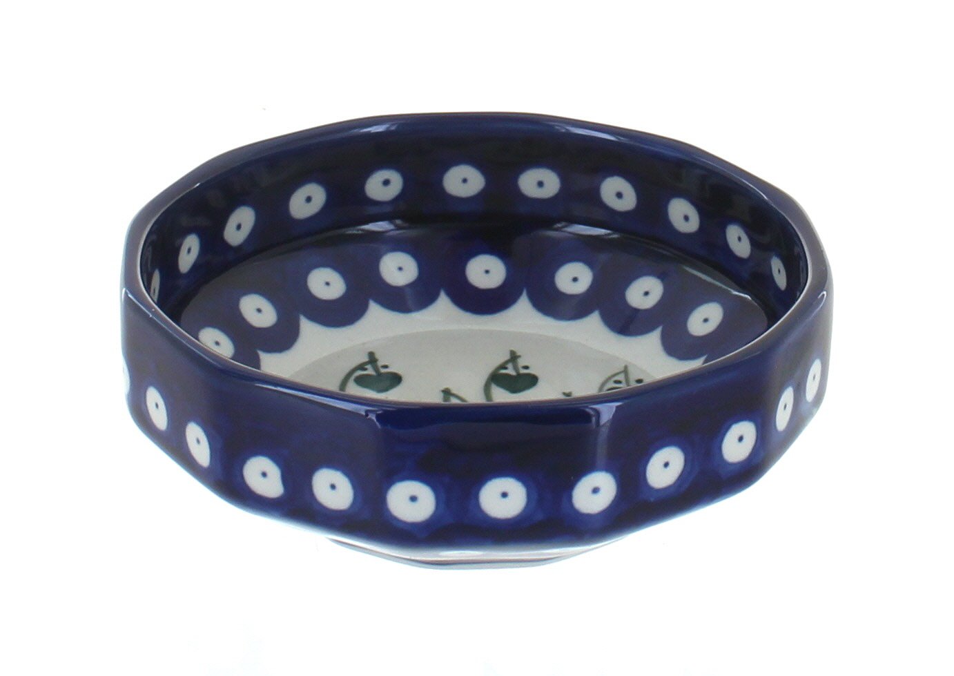 Handmade Blue Rose Polish Pottery Alyce Small Angular Bowl - Elegant Decorative Serving Dish for Salads, Desserts & Home Decor