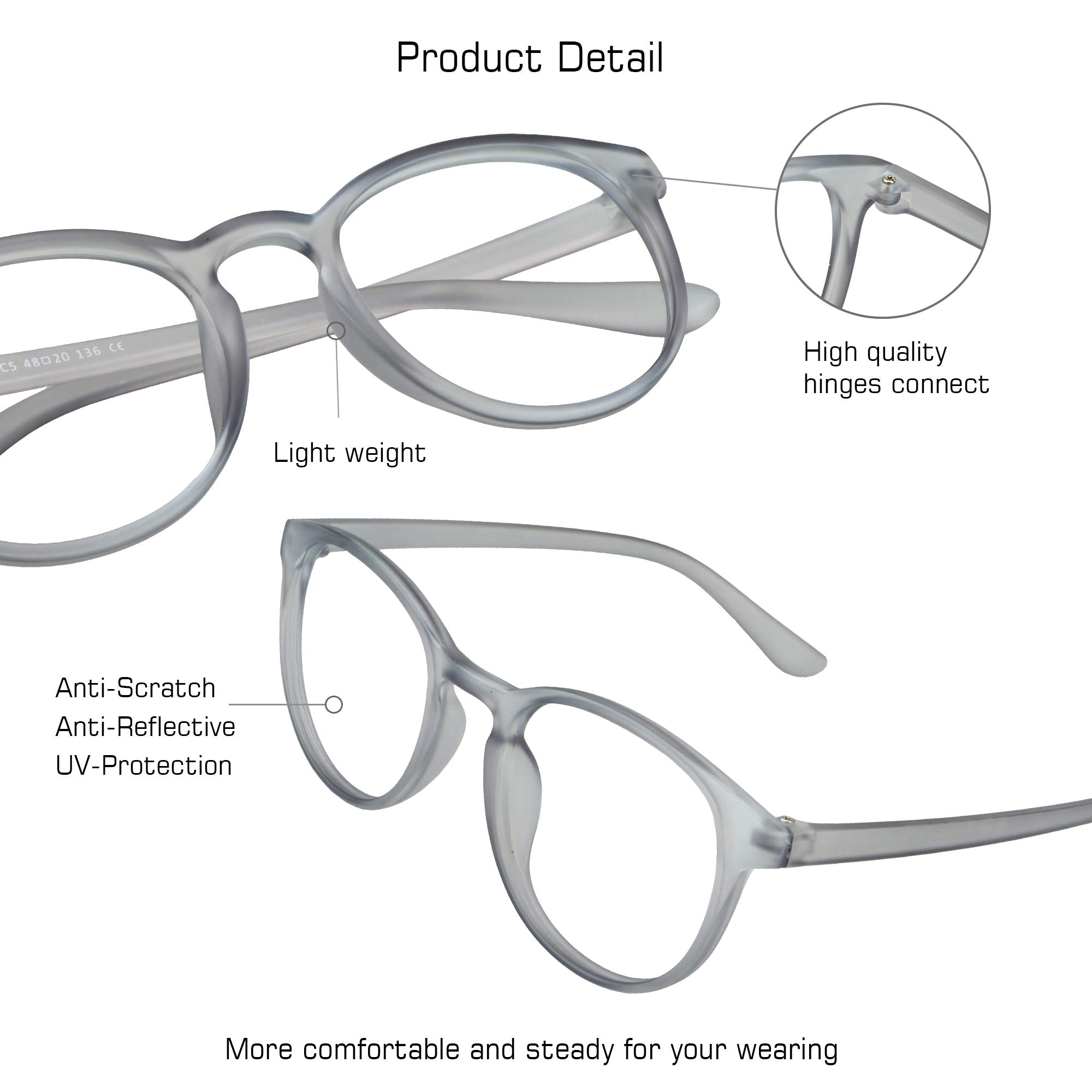 VisionGlobal Blue Light Blocking Glasses for Women - Anti Eyestrain Computer & Reading Glasses with Stylish Frame & Anti Glare - Perfect for Office Work, Gaming & Screen Time