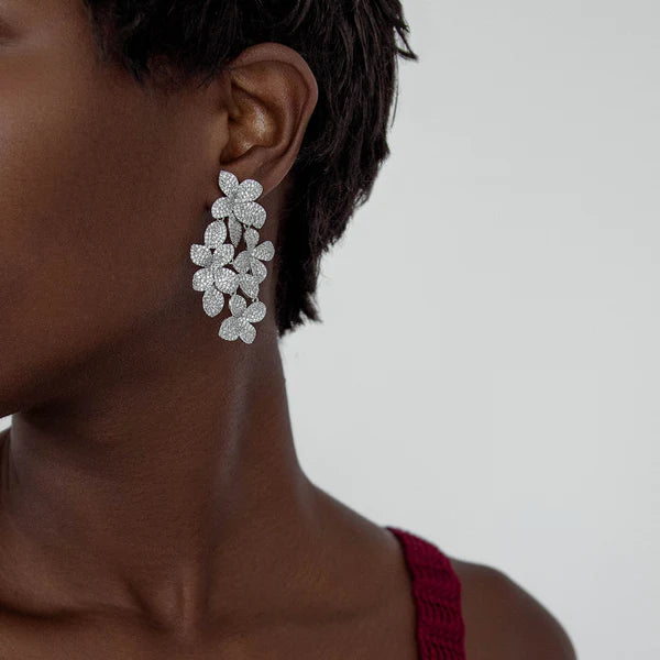 Large Flower Drop Earrings for Women - Elegant Boho Dangle Earrings for Party, Wedding & Everyday Wear