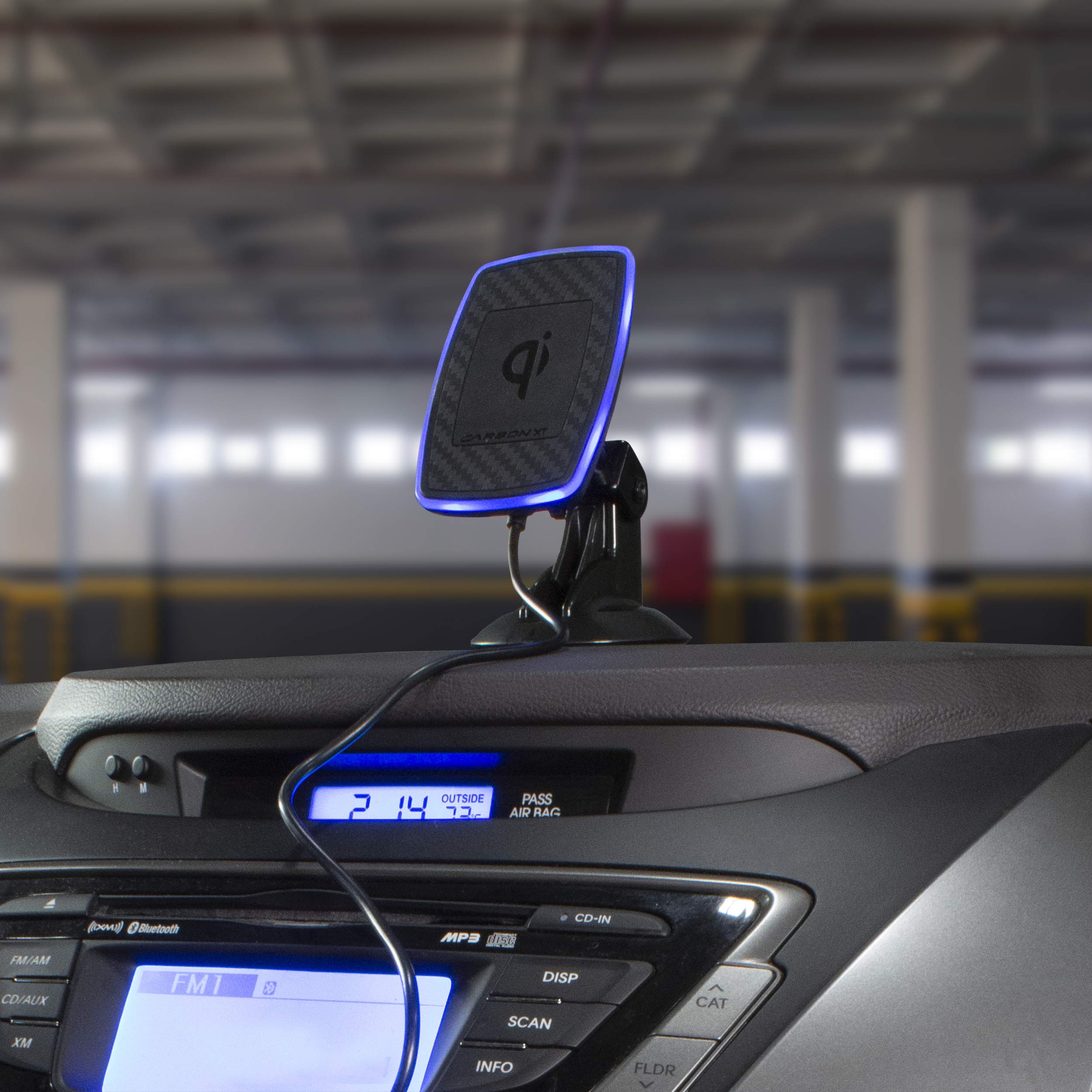 10W Qi Wireless Magnetic Charger with Suction Cup Mount - Fast Charging for iPhone 12/13/14/15, Samsung Galaxy - Perfect for Car, Office & Nightstand Use