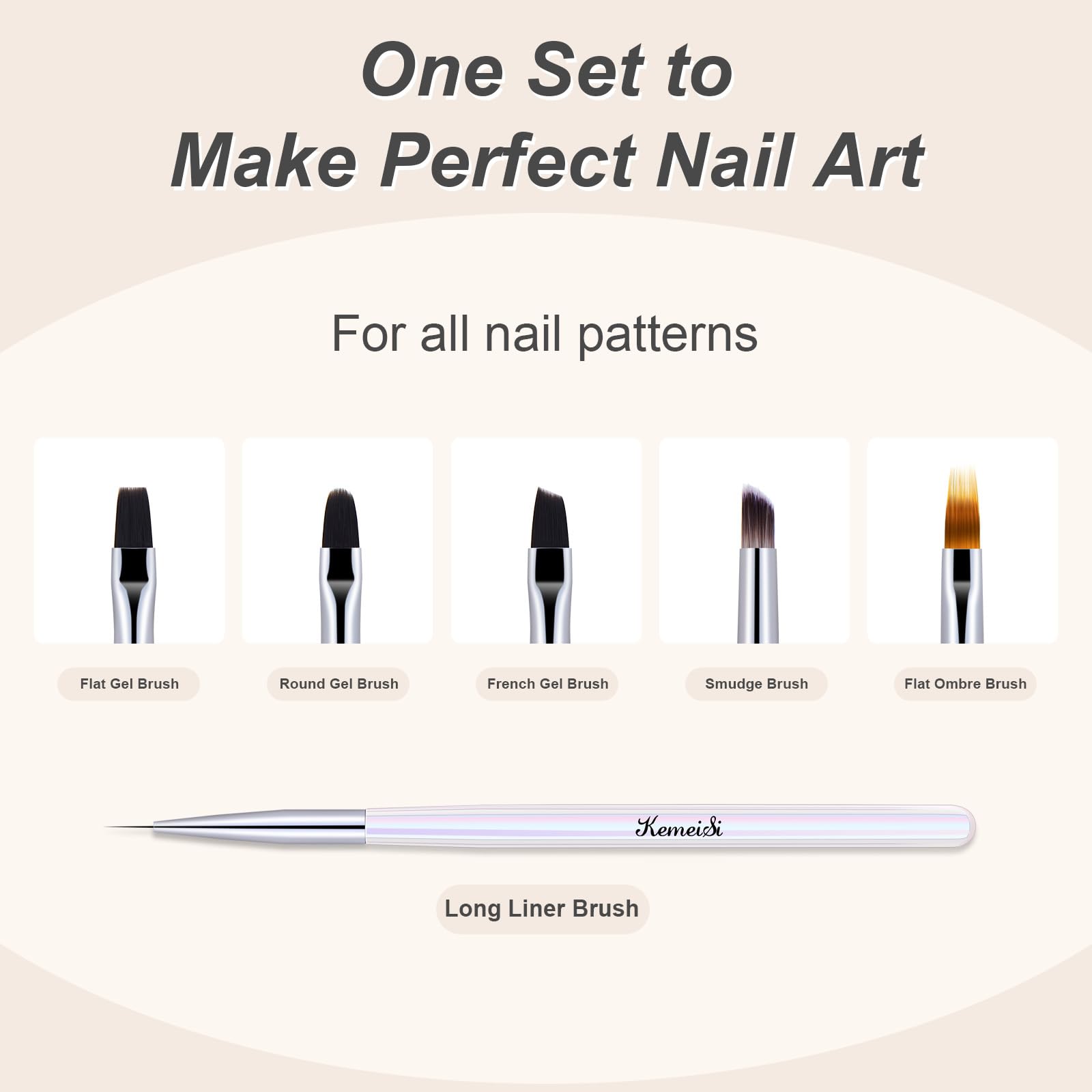 6Pcs Professional Nail Art Brush Set - Nail Liner, Ombre, Gel Polish Painting Brushes for DIY & Salon Use | Perfect for Acrylic, Gel Nails & Nail Art Designs at Home or Professional Nail Salons