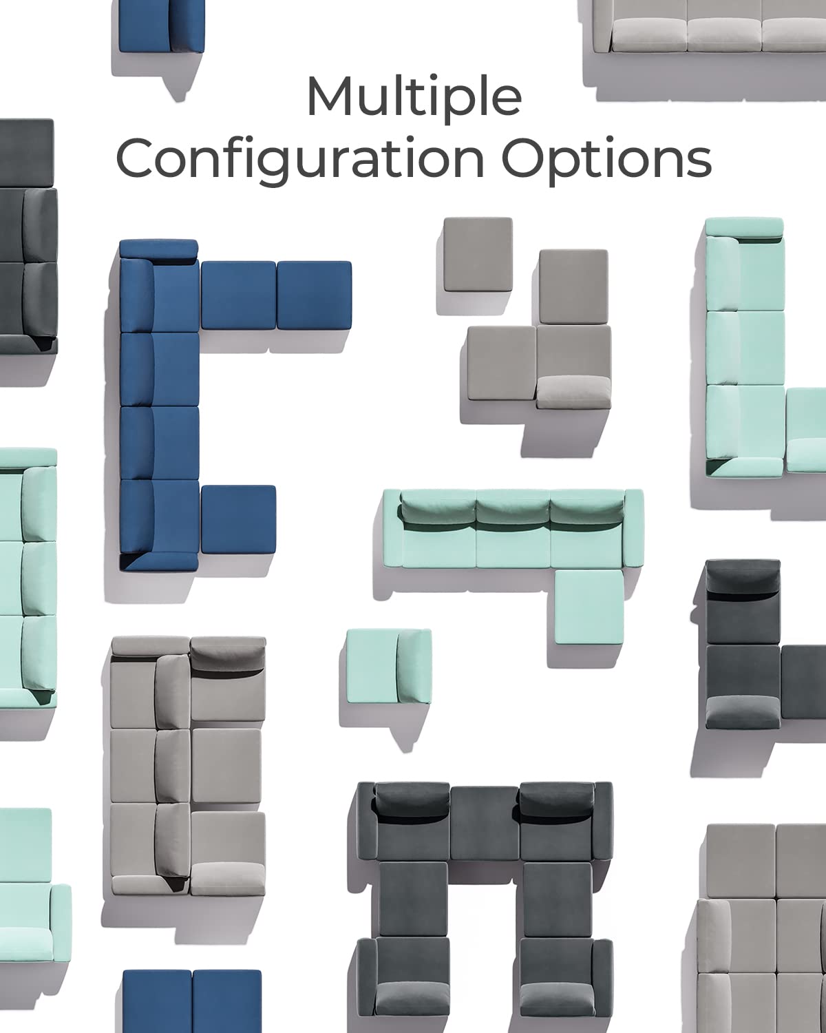 LINSY HOME Modular Sectional Sofa Armrest Pair - Wide Track Arm in Teal for Sofa Extension & Upgrade | Perfect for Living Room, Lounge & Home Theater Seating