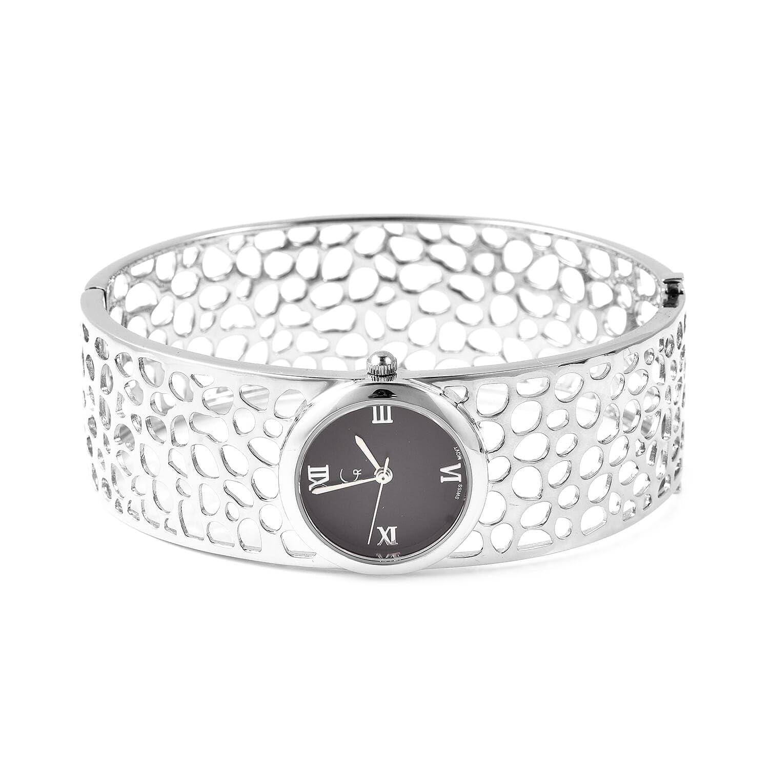 925 Sterling Silver Rachel Galley Movement Watch Bangle Bracelet for Women - Adjustable 7.5