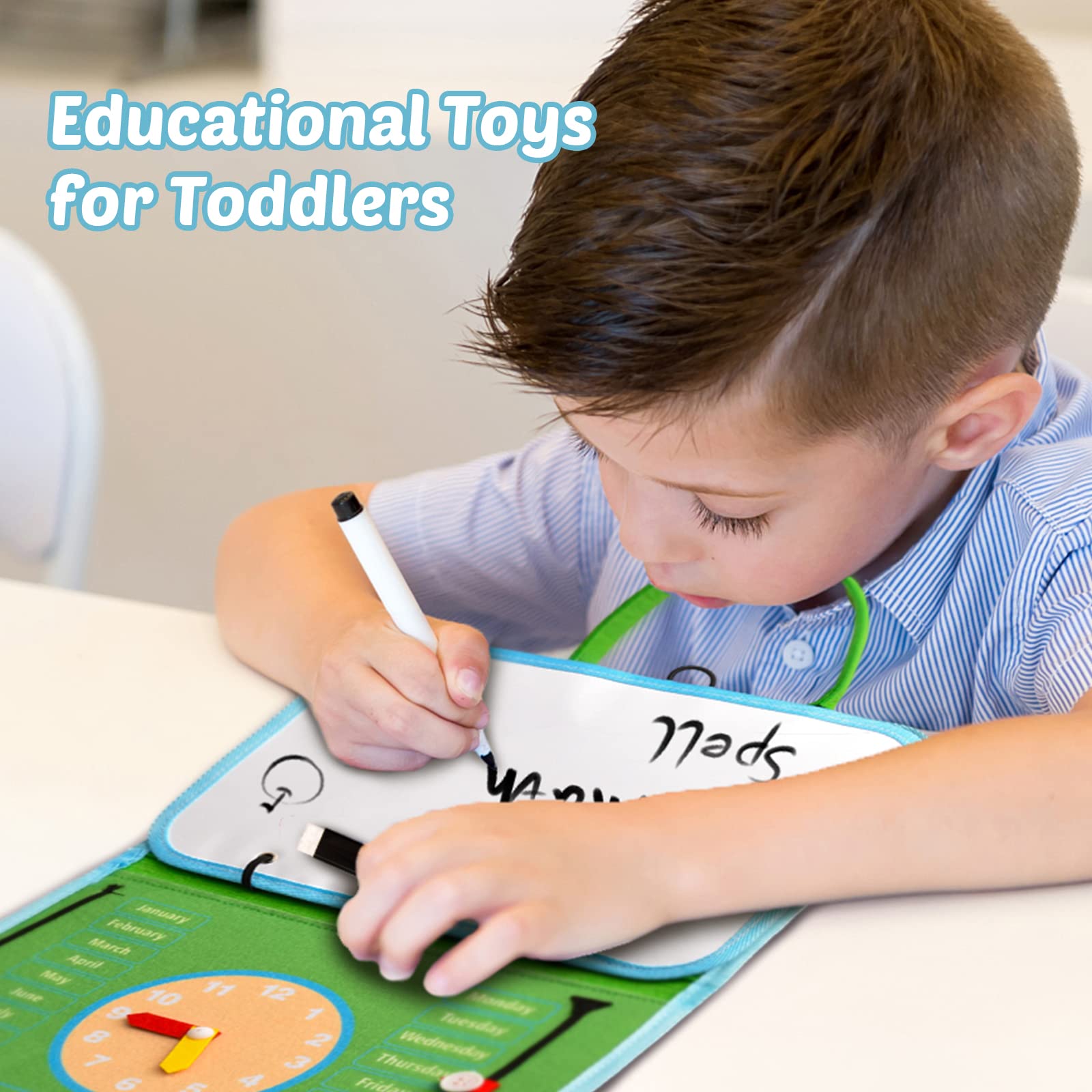 Montessori Busy Board for Toddlers 1-4 Years - Sensory Travel Toy for Fine Motor Skills - Perfect for Preschool & Airplane Activities