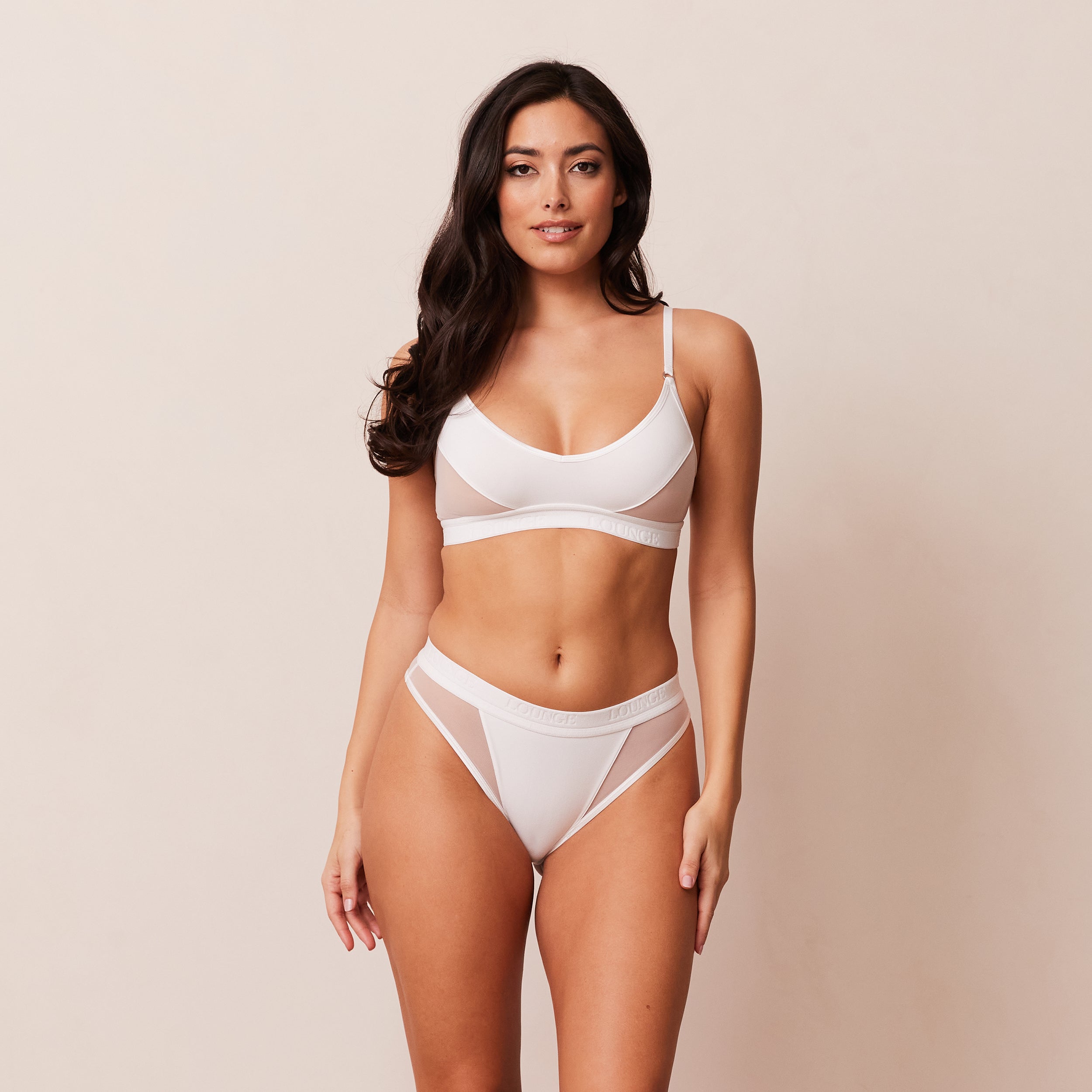Contour Mesh Bra for Women - Breathable Comfort, Supportive Fit - White Lace Underwire Bra for Everyday Wear, Yoga & Workouts