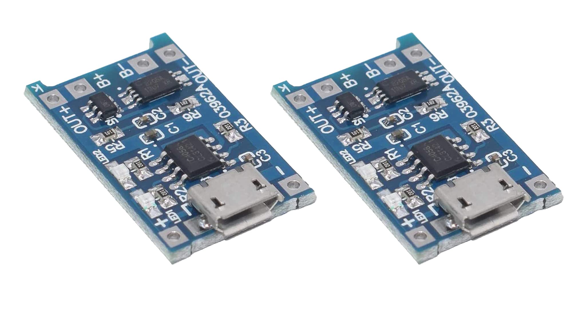 2pcs Robojax Micro USB 5V 1A 18650 TP4056 Lithium Battery Charger Module with Protection Circuit - Perfect for DIY Electronics, Solar Projects & Portable Device Charging