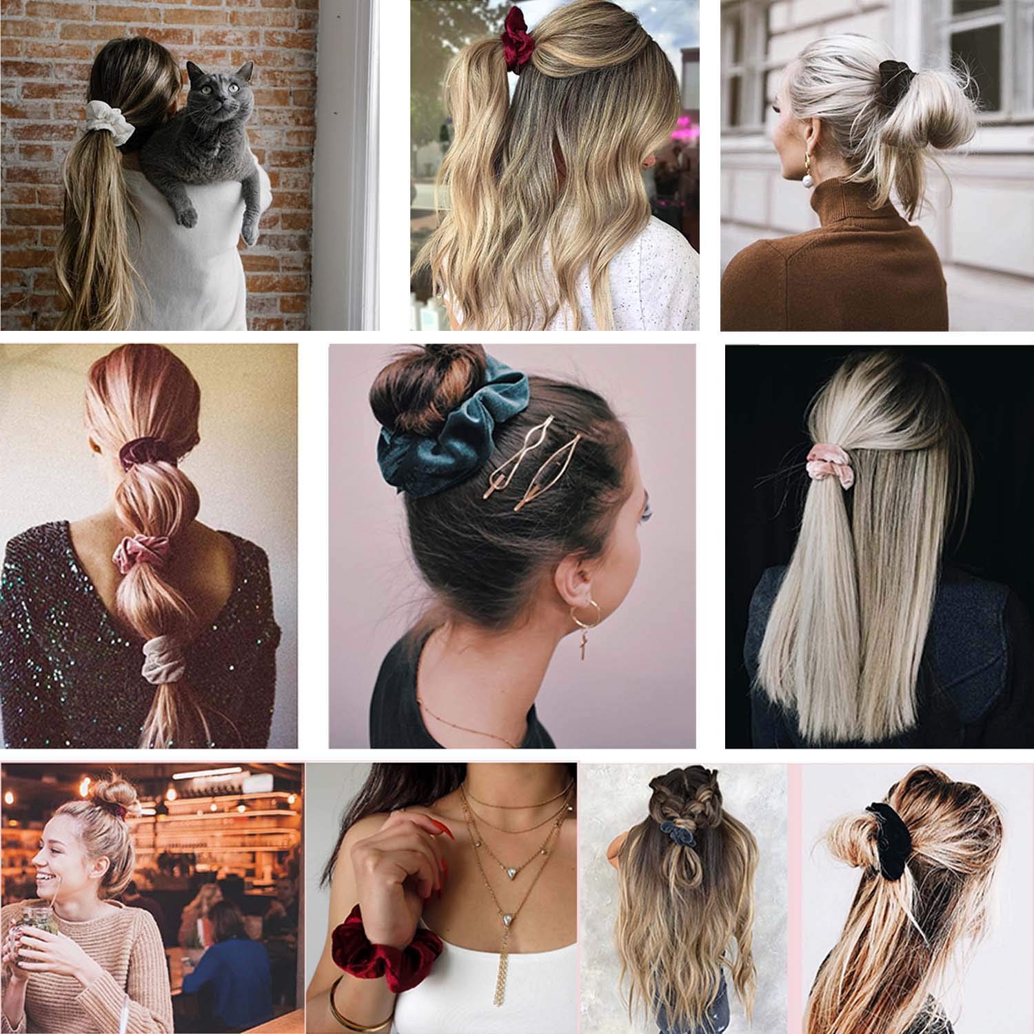 Shidara Velvet Scrunchies for Women & Girls - 24 Pack Soft Elastic Hair Ties, No-Slip Hair Bands for Ponytails & Buns - Perfect for Workouts, Office & Everyday Styling