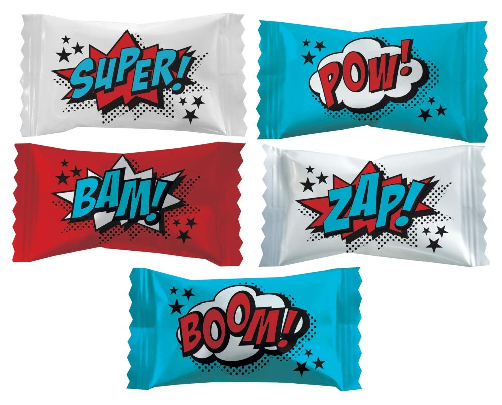 Superhero Themed Party Mints - Bulk Pack of 300 Refreshing Breath Mints for Superhero Birthday Parties, Comic Con Events & Cosplay Celebrations