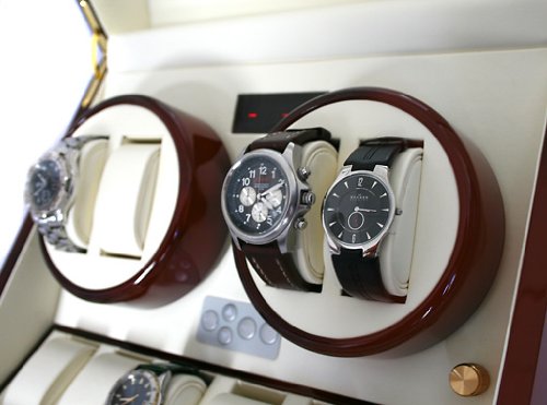 Klarstein Old Marshall Automatic Watch Winder for 2 or 13 Watches - Silent Motor, LED Display, Luxury Watch Storage & Display Case for Automatic Watches Collection (Perfect for Home, Office & Travel Use)