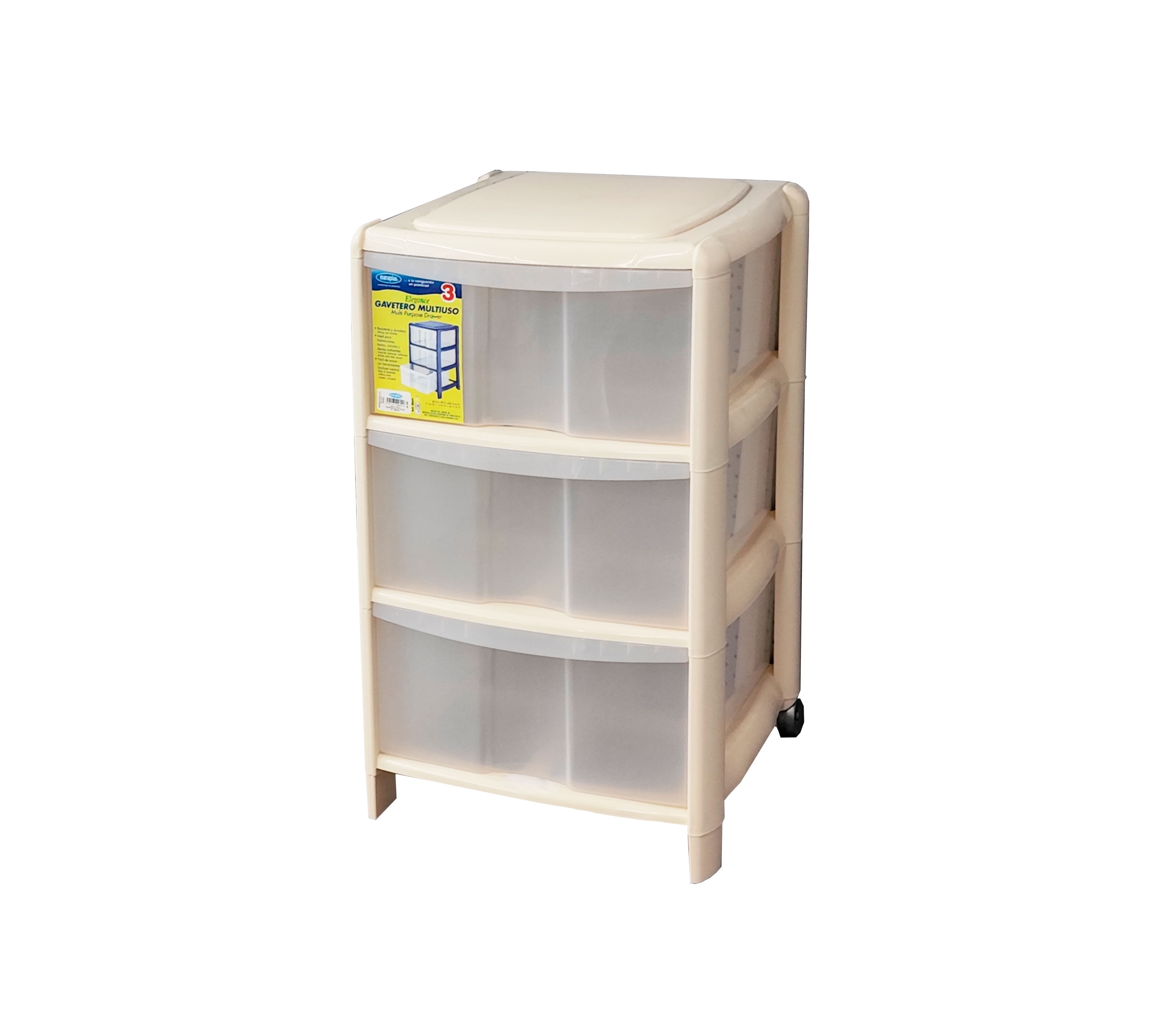 Gavetero Multi Set with Wheels - Manaplas Plastic Storage Organizer for Home, Office, and Dorm Room Use