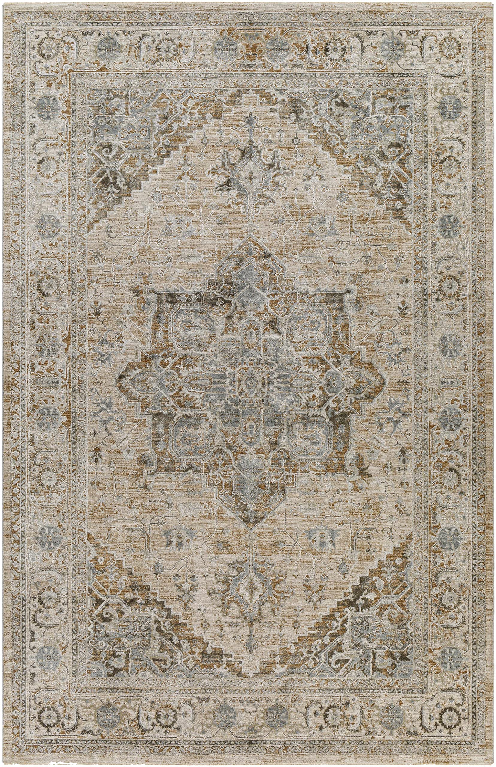 Hauteloom Ballisodare Soft Plush Area Rug for Living Room & Bedroom - Gray, Green, Beige - 9' x 12'2