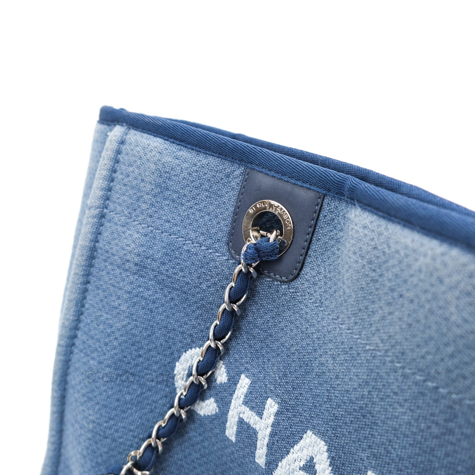 Chanel Canvas Deauville Medium Tote Bag in Blue - Luxury Designer Handbag for Women, Perfect for Work, Travel & Everyday Use