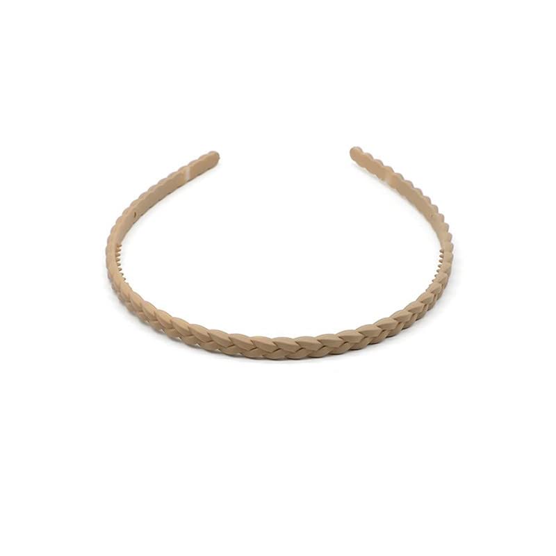 Women's Fashion Braided Plastic Twist Thin Headbands - 6pcs Set, Glitter Hairbands & Elastics for Thick or Fine Hair - Perfect for Workouts, Yoga, Office & Everyday Styling
