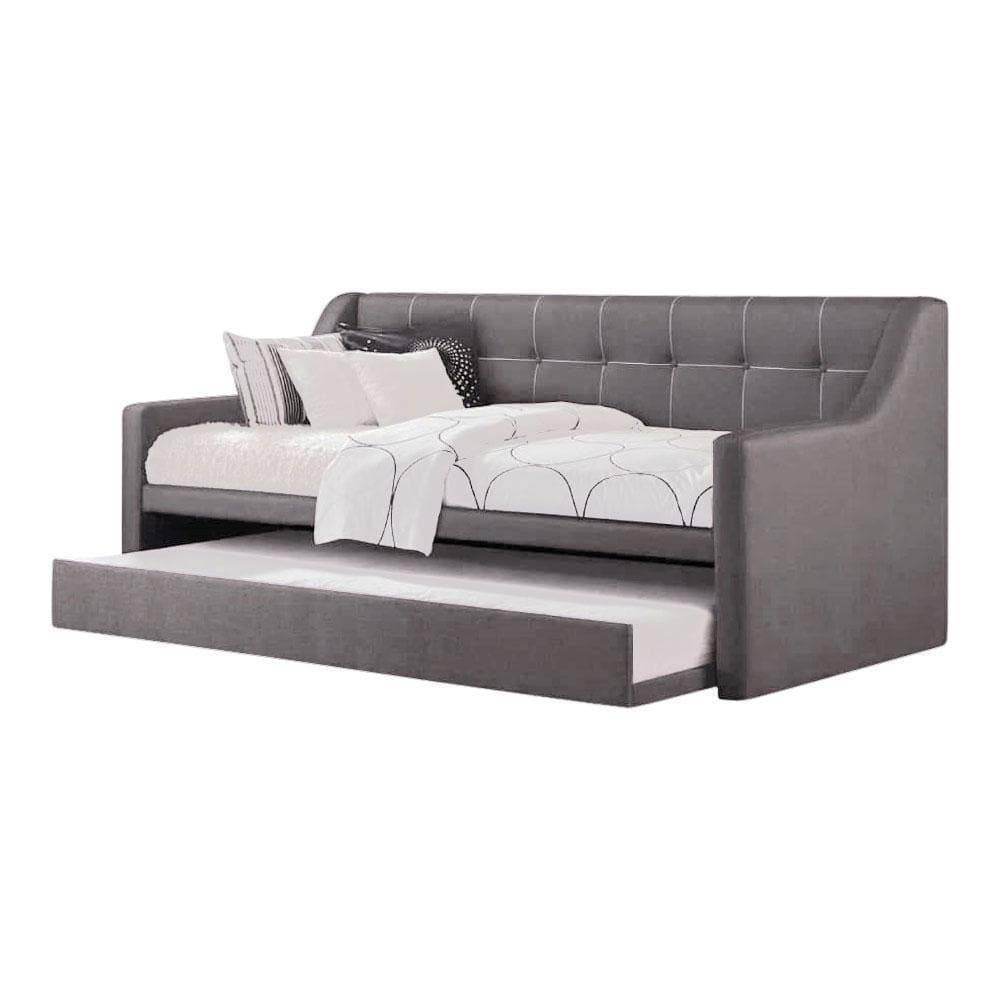 **Merryle 3-in-1 Light Grey Fabric Daybed with Pull-Out Bed Frame – Water Repellent & Space-Saving – Perfect for Guest Rooms, Small Apartments, and Home Offices**