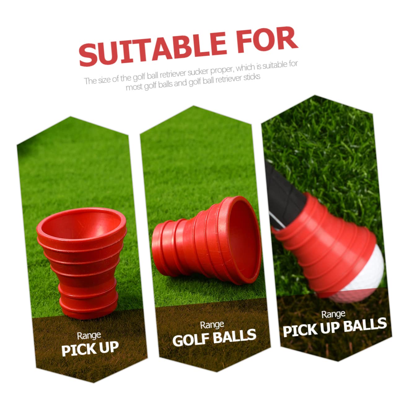4 Pcs Golf Ball Picker - Mini Compact Suction Cup Retriever Tool, Reusable Golf Ball Collector for Practice & Training | Perfect for Driving Range, Backyard & Course Use