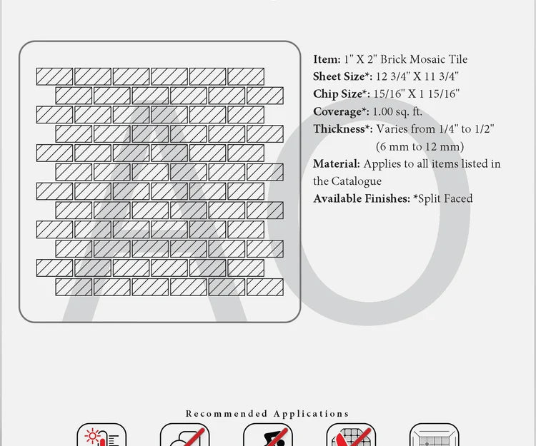 Premium Crema Marfil Marble 1x2 Split Face Mosaic Tile - Natural Stone Wall & Backsplash for Kitchen, Bathroom, and Fireplace