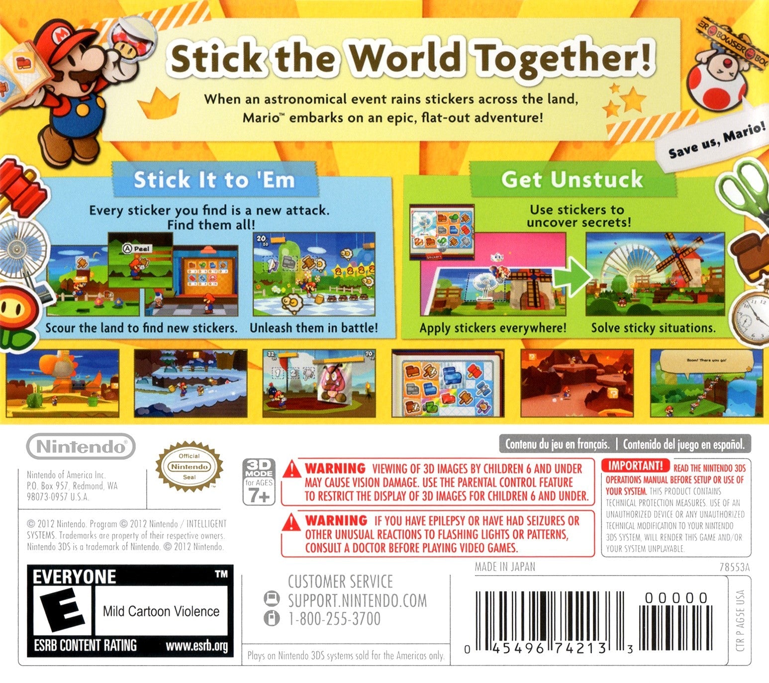 Paper Mario: Sticker Star - Nintendo 3DS Adventure Game | Fun Puzzle Solving & RPG Action for Kids & Adults | Perfect for Travel & Family Game Nights