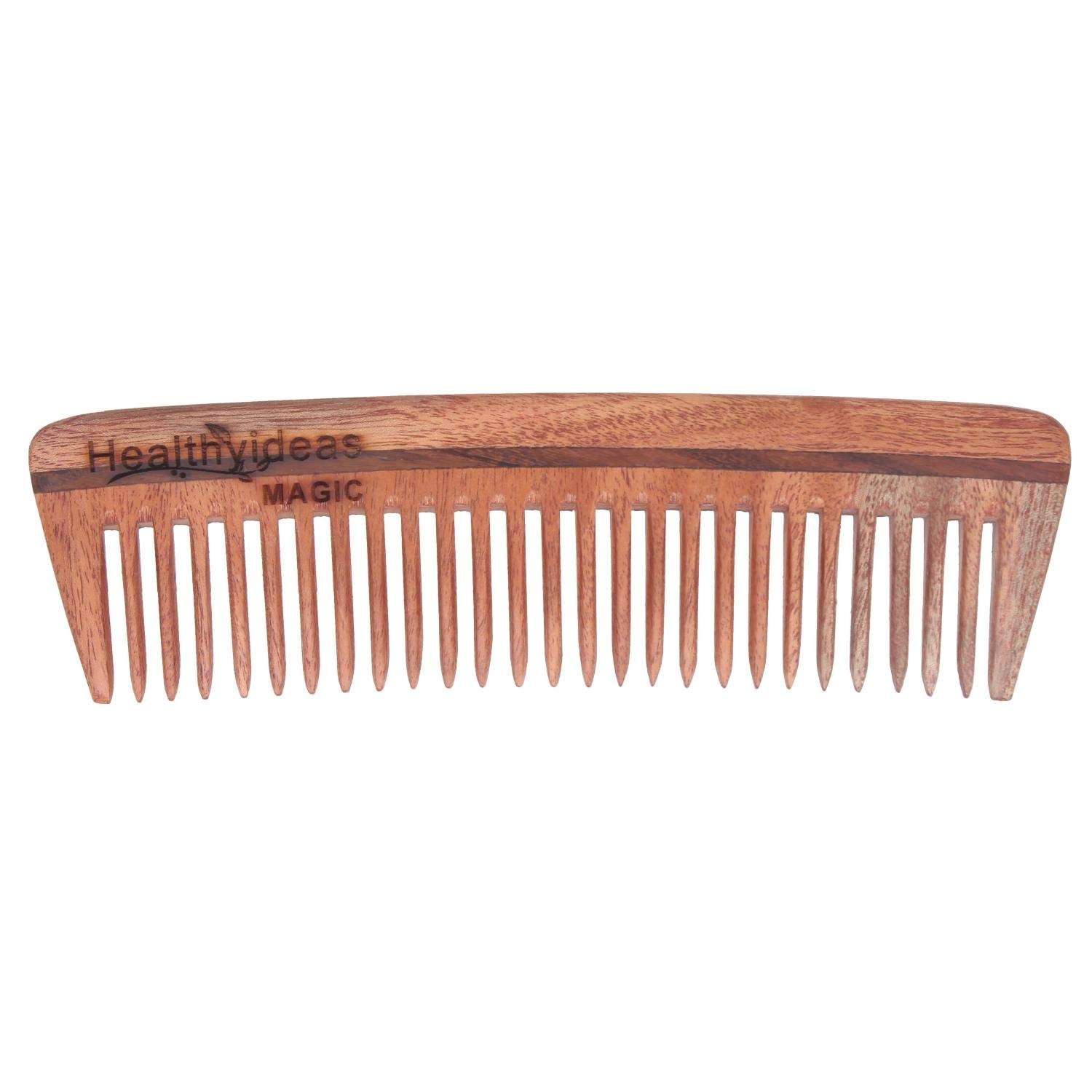 Premium Neem Wood Comb Set - 3 Pack (Magic, Regular 7.5
