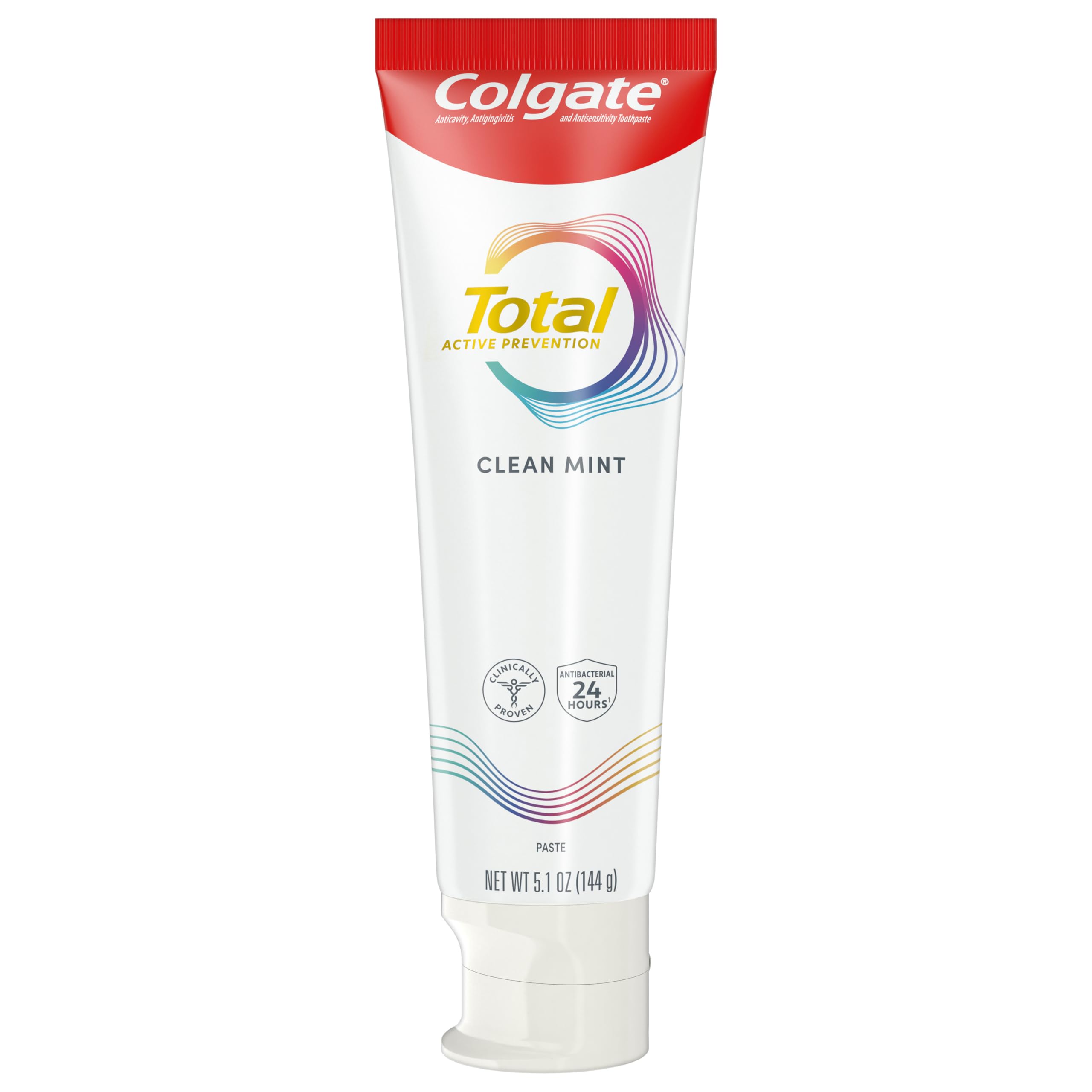Colgate Total Clean Mint Toothpaste - 5.1 oz Tube for Fresh Breath & Plaque Protection | Whitening & Cavity Prevention | Ideal for Daily Oral Care at Home & Travel