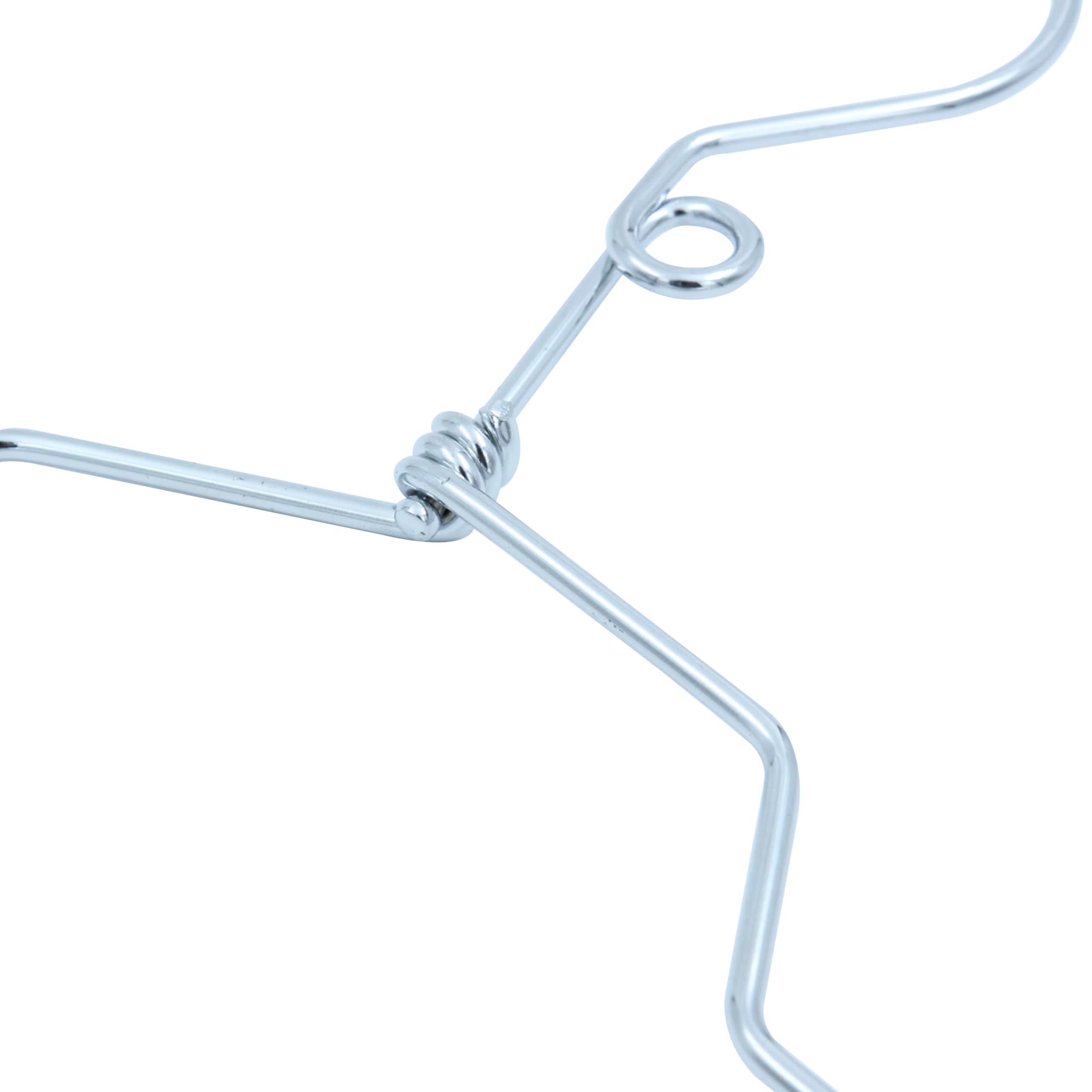 SSWBasics 18 Inch Chrome Metal Shirt Hangers - Pack of 100 - Heavy Duty Closet Organizers for Dresses, Suits & Coats - Space Saving Wardrobe Storage Solution
